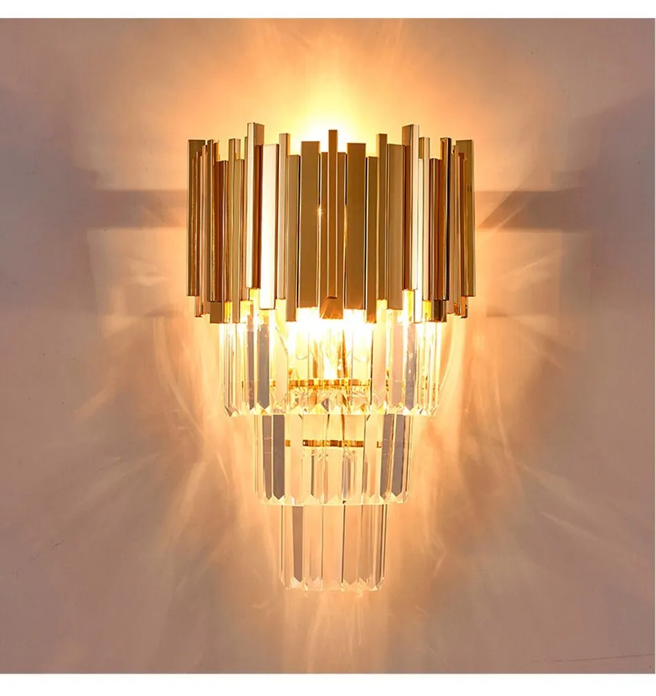 Lampa Kryształowa Kinkiet 312357 Złota 7