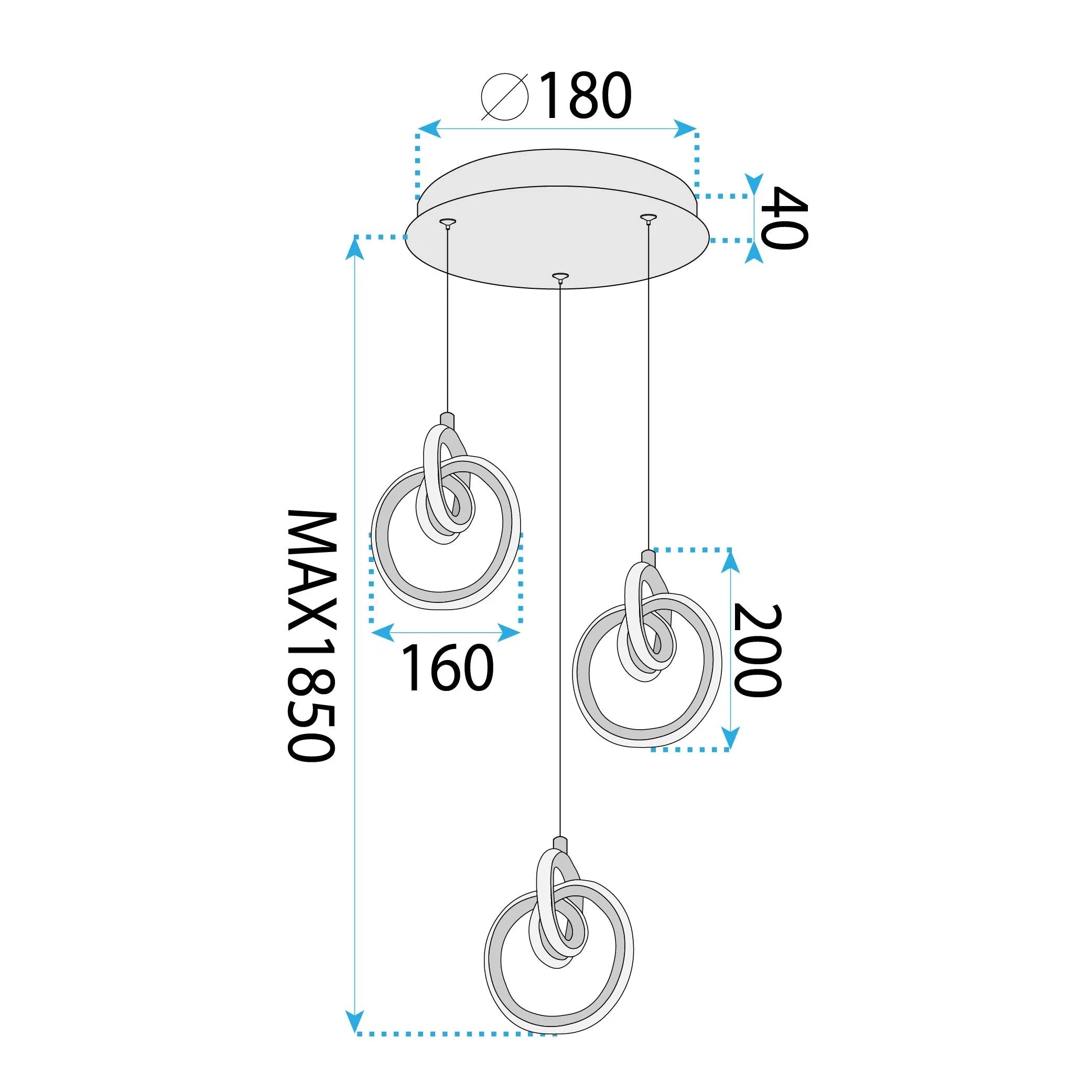 LAMPA SUFITOWA WISZĄCA LED LHJ093-3CP ZŁOTA 7