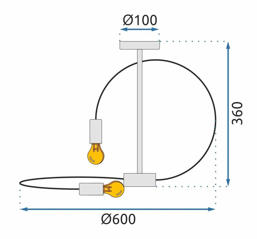 Lampa 4 APP1093-4C Czarna 7