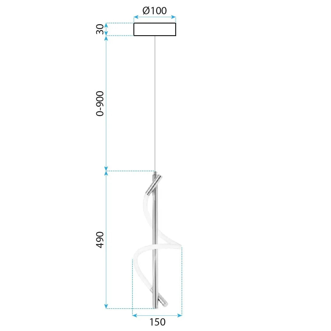 LAMPA WISZĄCA LED G015-CP JASNE ZŁOTO 7
