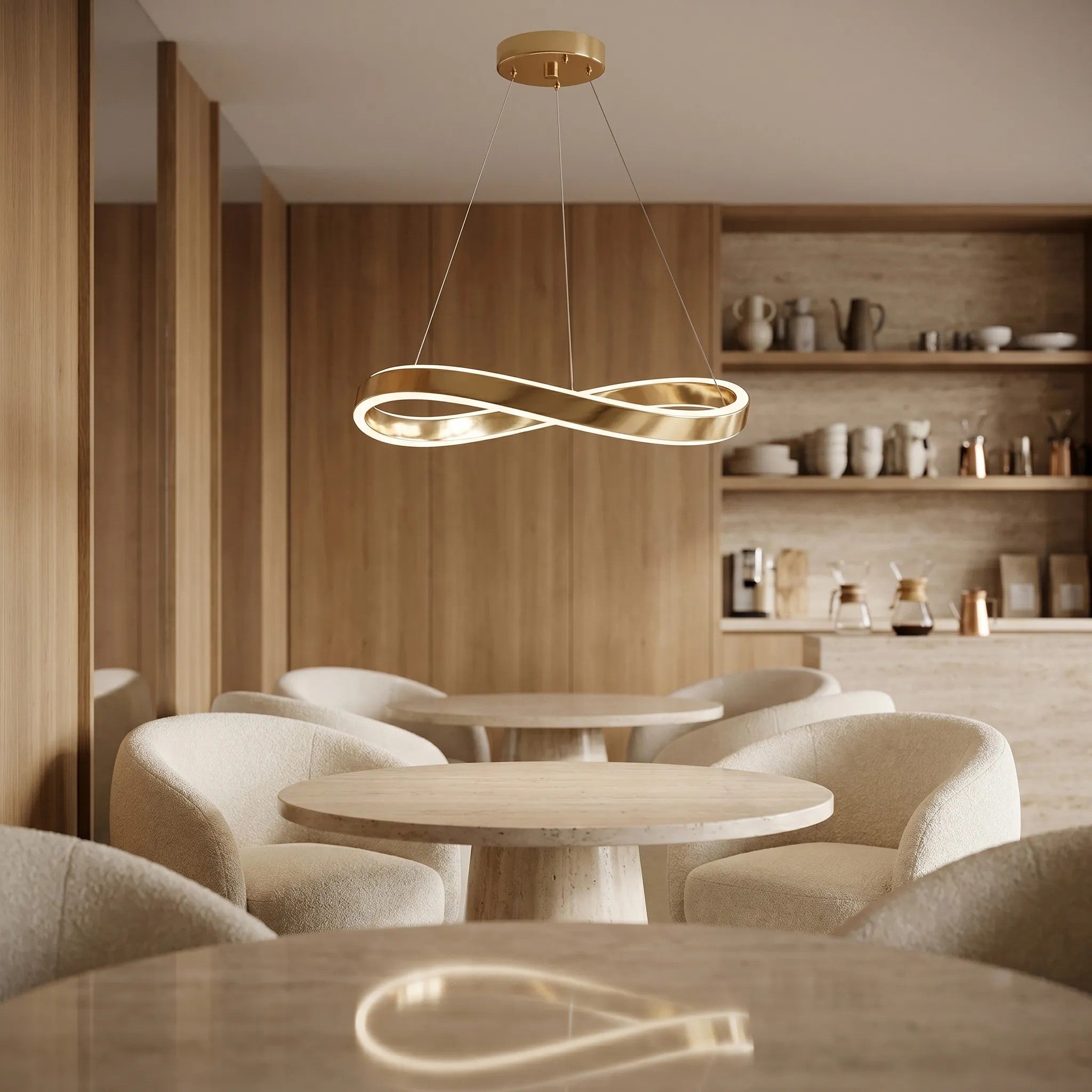 LAMPA SUFITOWA WISZĄCA SWE068-CP 80cm ZŁOTA 7