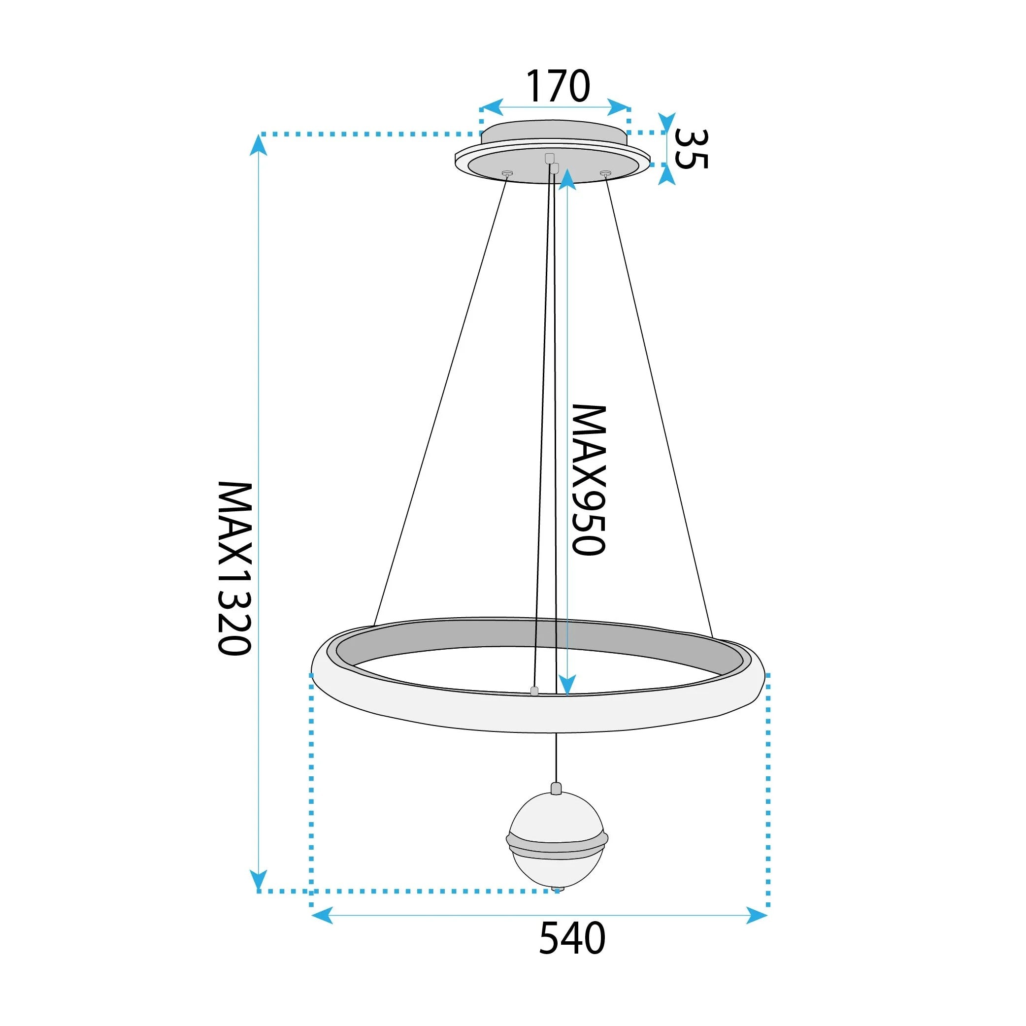 LAMPA SUFITOWA WISZĄCA G142-CP 50cm Złota 7