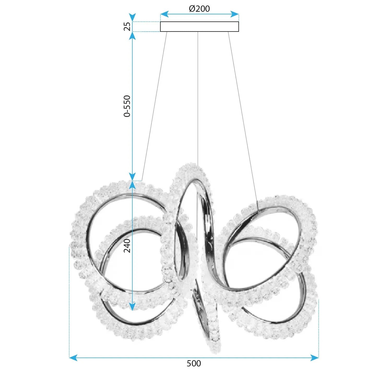 LAMPA WISZĄCA LED G037-CP ZŁOTA 7