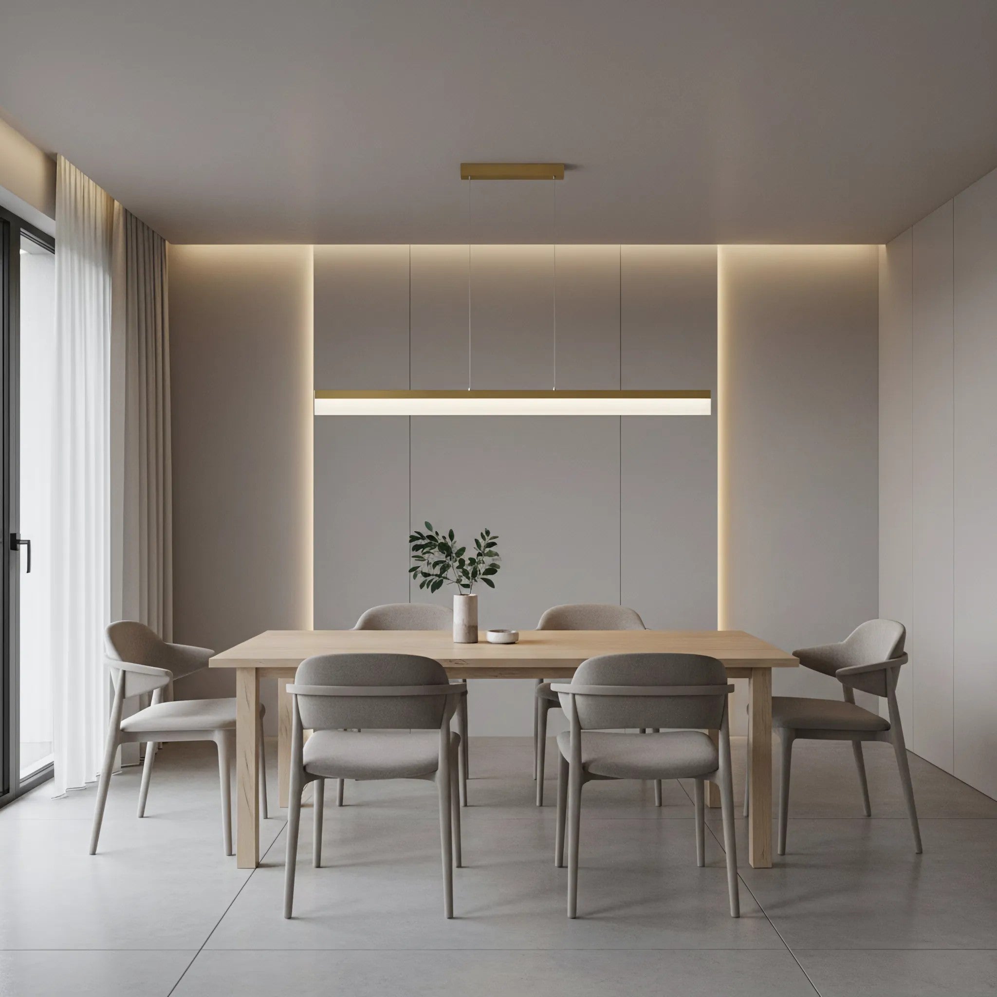 Lampa Wisząca LED APP1694-CP 120 Cm Złota Szczotkowana 7