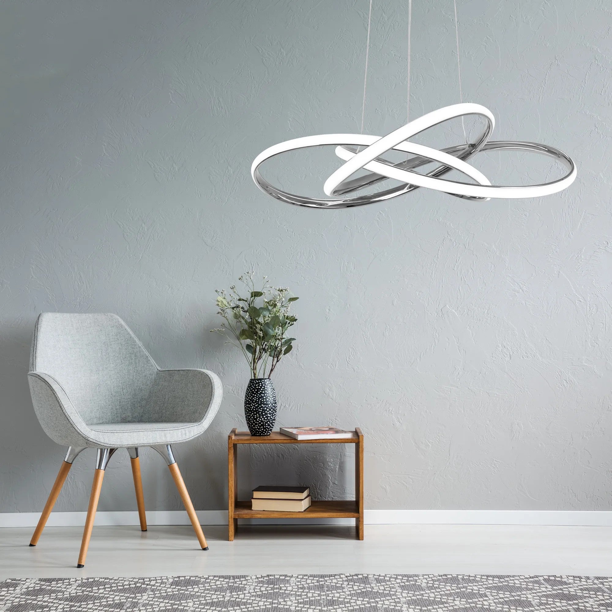 Lampa Sufitowa Nowoczesna LED + PILOT APP816-CP Node Chrom 7