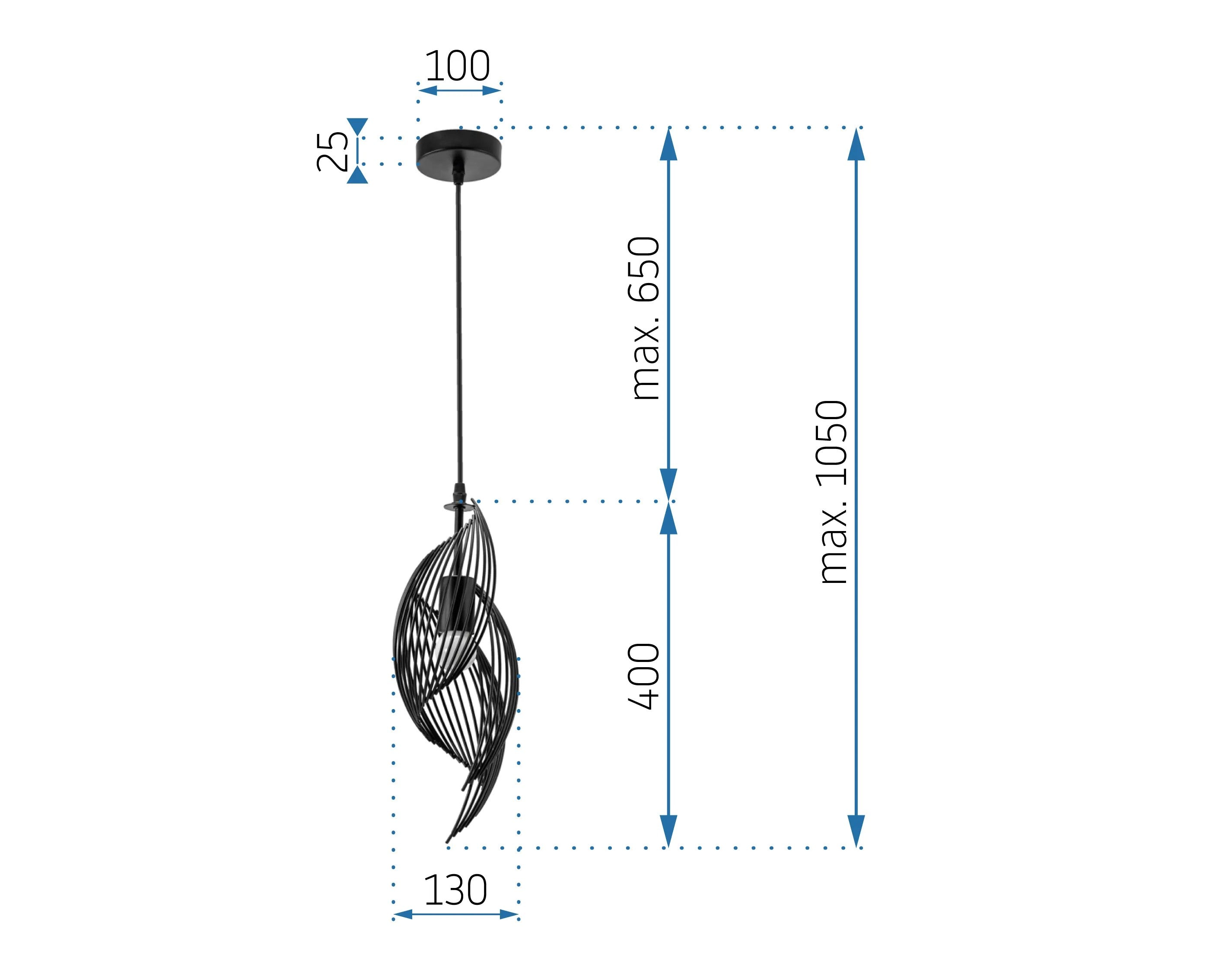 Lampa Sufitowa Nowoczesna Loft APP977-1CP Czarna 7