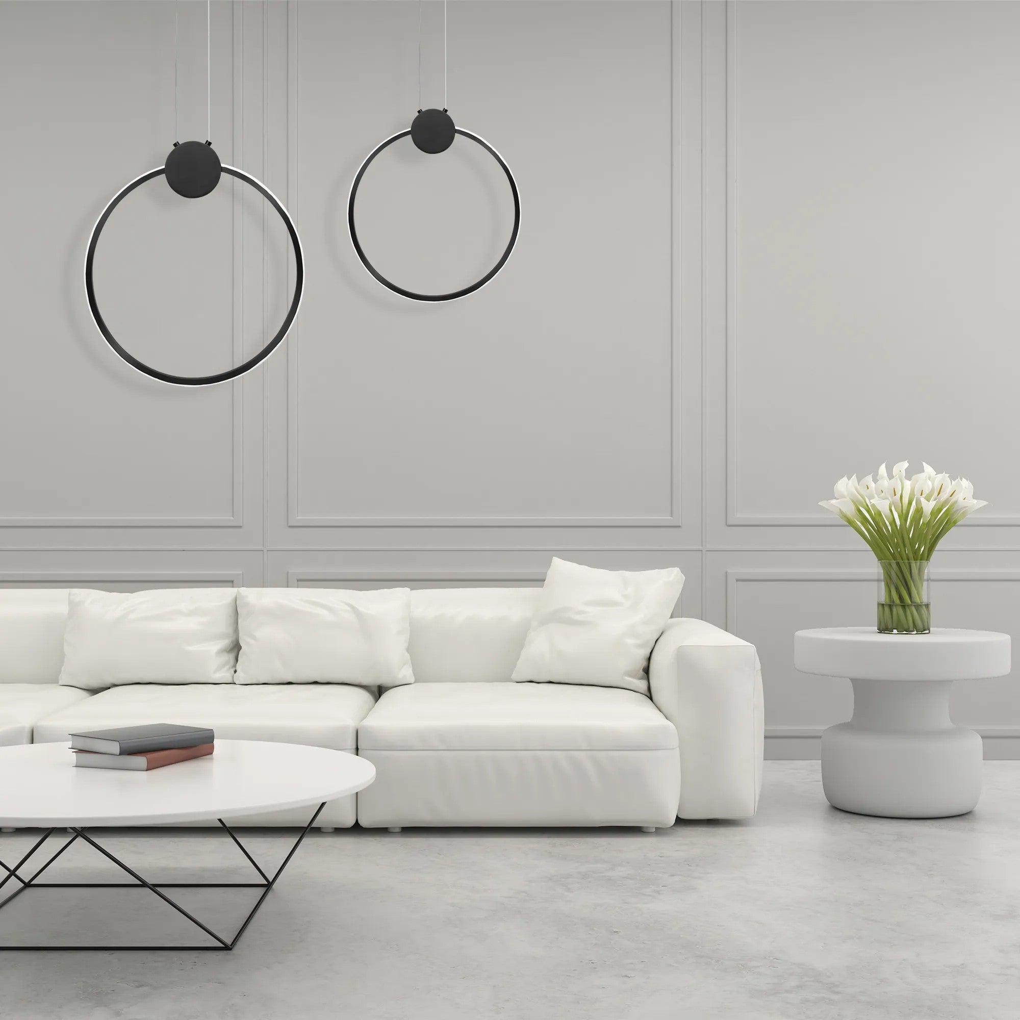 LAMPA SUFITOWA WISZĄCA LED APP1395-CP BLACK 40cm 7