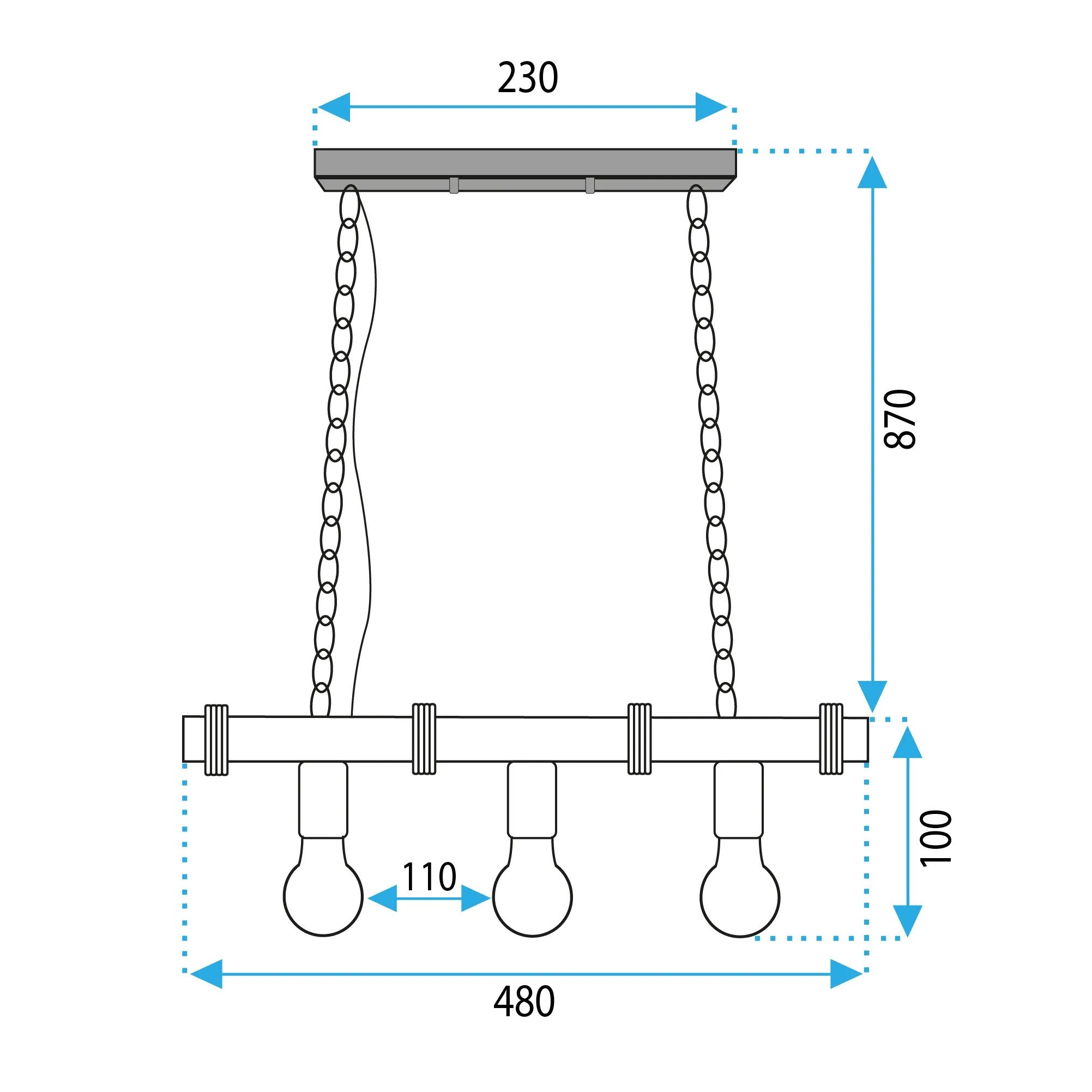 LAMPA SUFITOWA WISZĄCA BOHO LINE APP1319-3CP 7