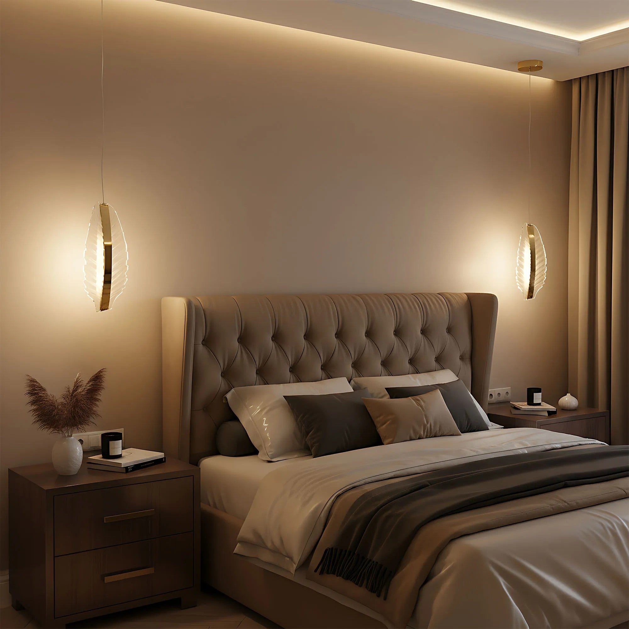 LAMPA SUFITOWA WISZĄCA LED G141-CP ZŁOTA 7