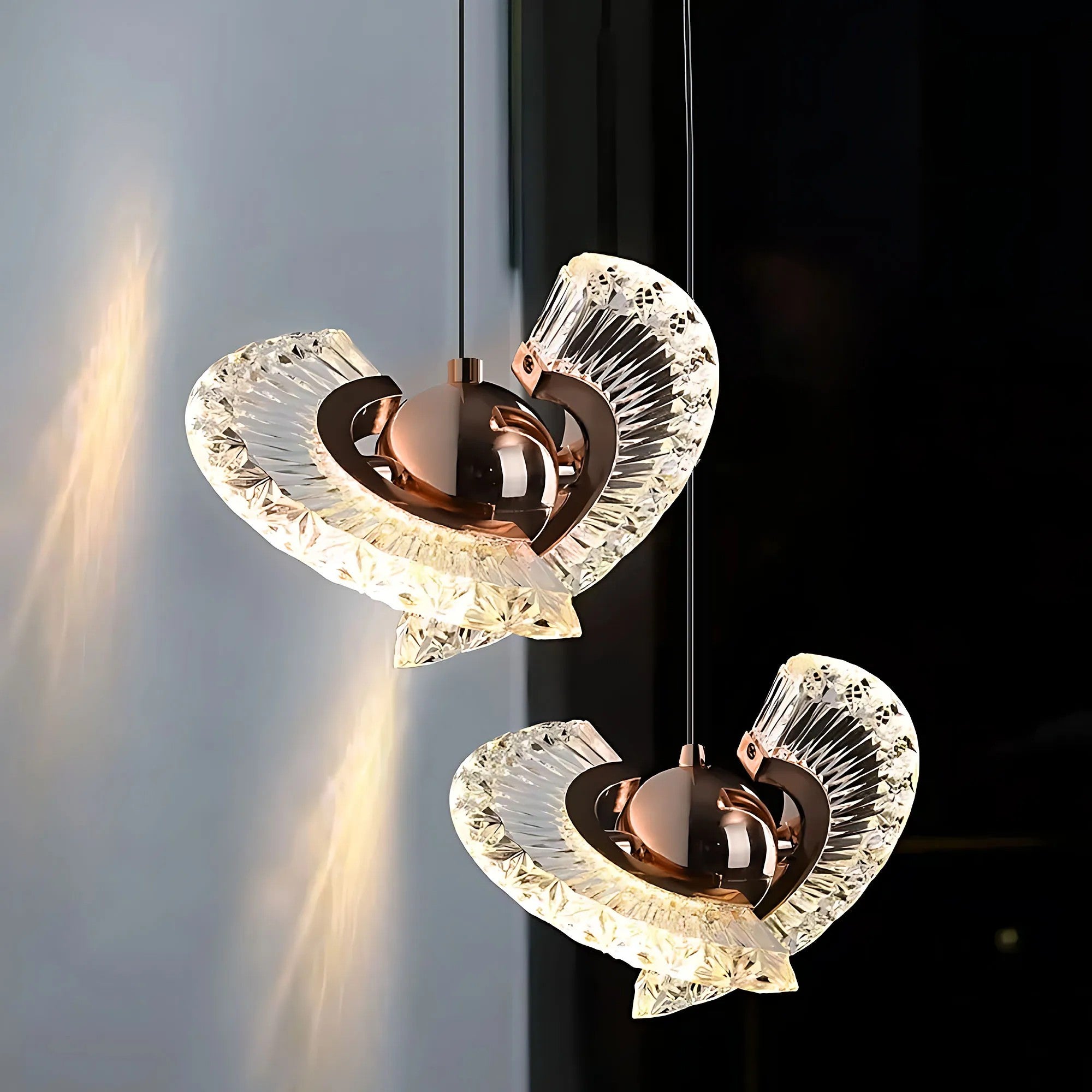 LAMPA SUFITOWA WISZĄCA LED LHJ108-2CP ZŁOTA 7