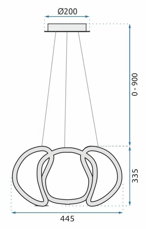 Lampa Sufitowa Wisząca Nowoczesna LED + PILOT APP385-CP CHROM 7