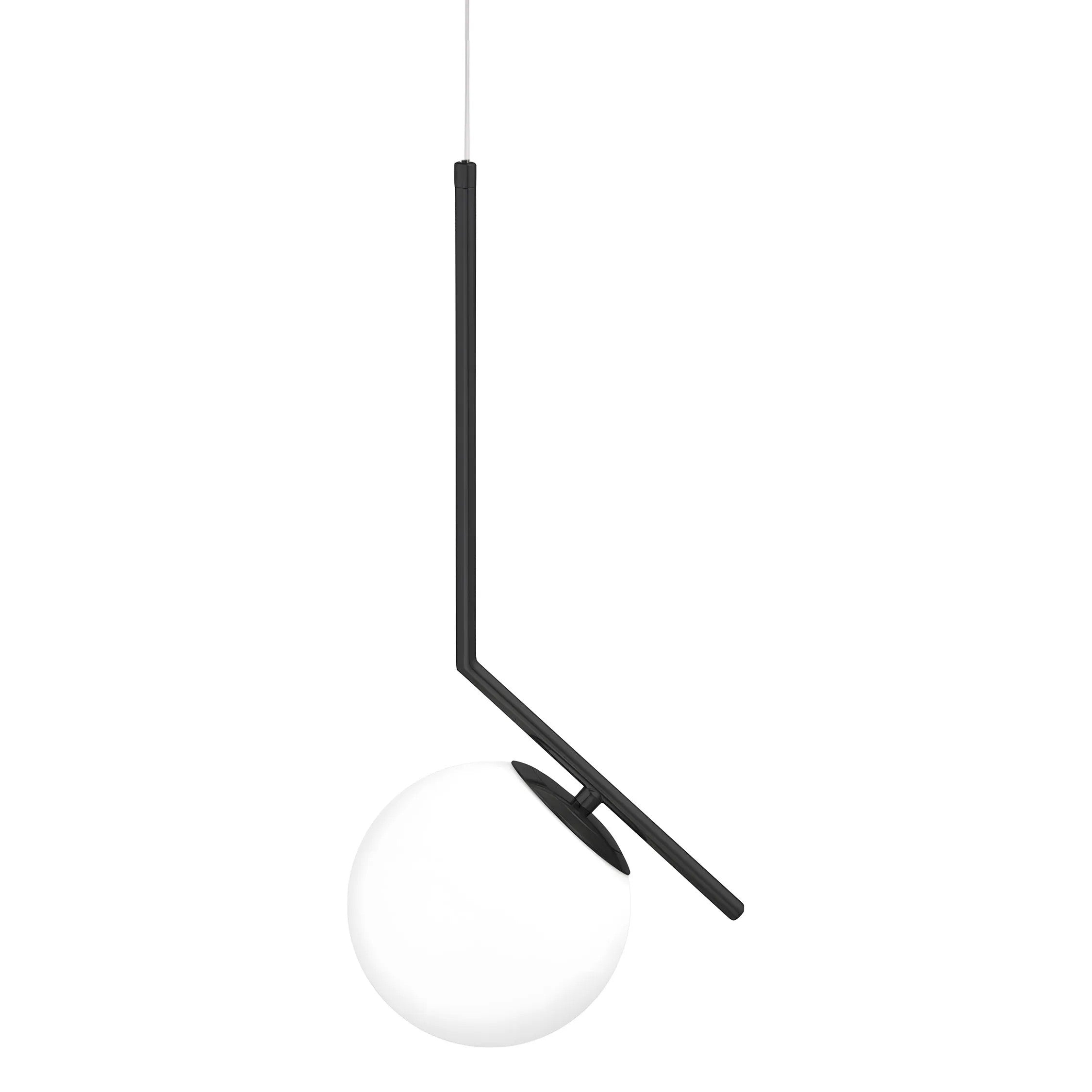Lampa Sufitowa Wisząca Szklana Kula G107-1W Czarna Biała 7