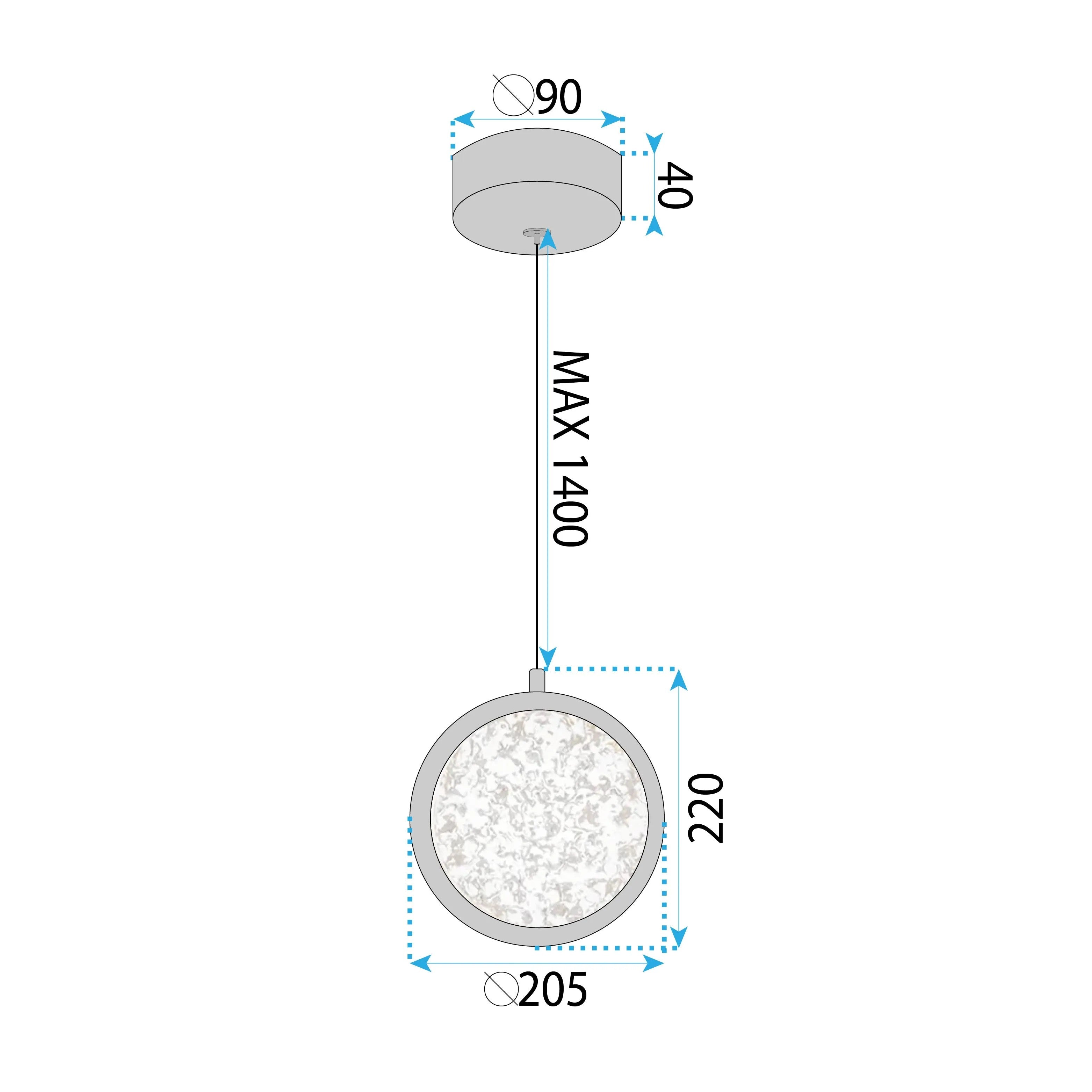 LAMPA WISZĄCA KRYSZTAŁOWA LED LHJ100-1CP Złota 7
