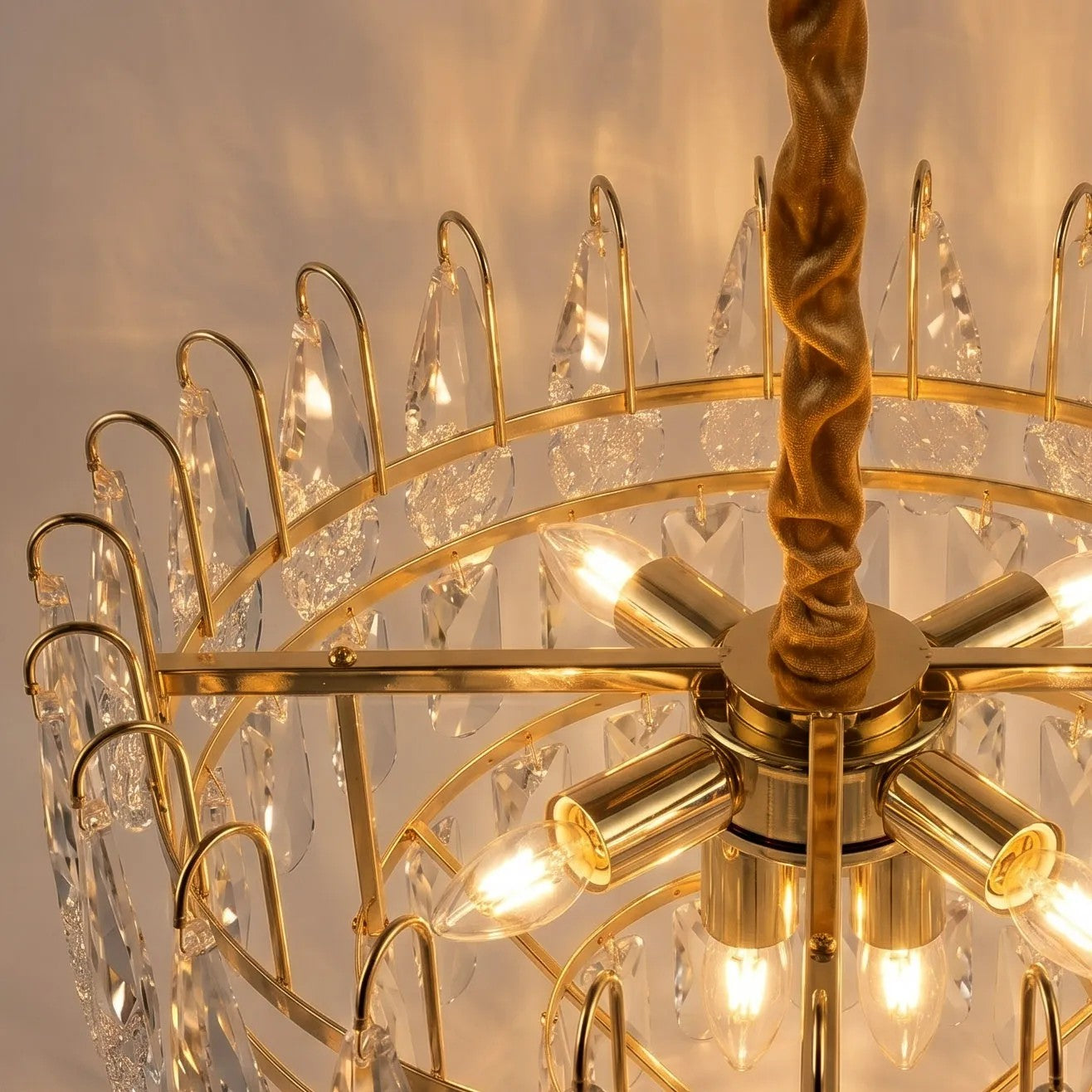 Lampa Wisząca Z Kryształami SWE080-CP 50cm Złota 7