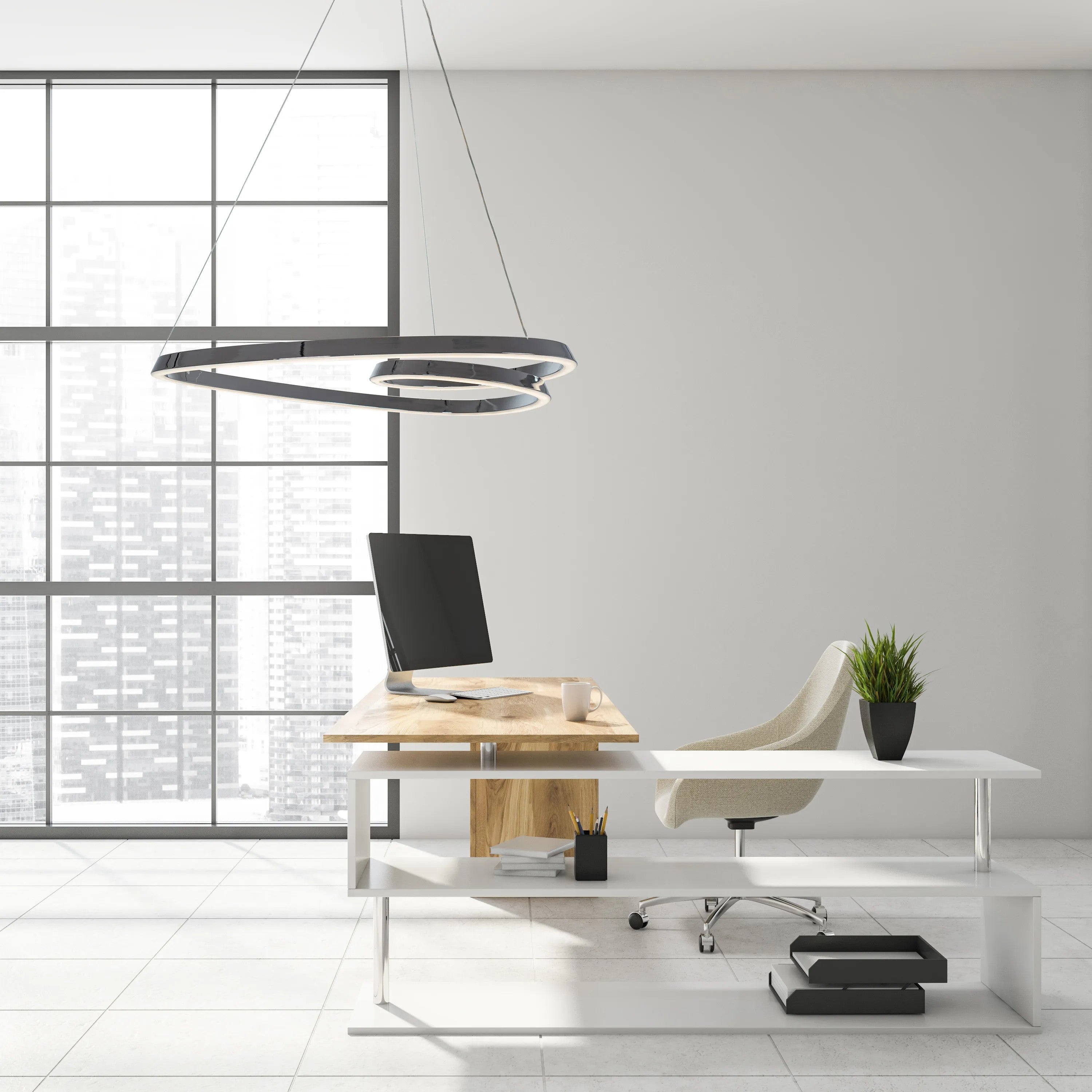 Lampa Sufitowa Wisząca Loop LED + Pilot APP798-cp Chrom 7