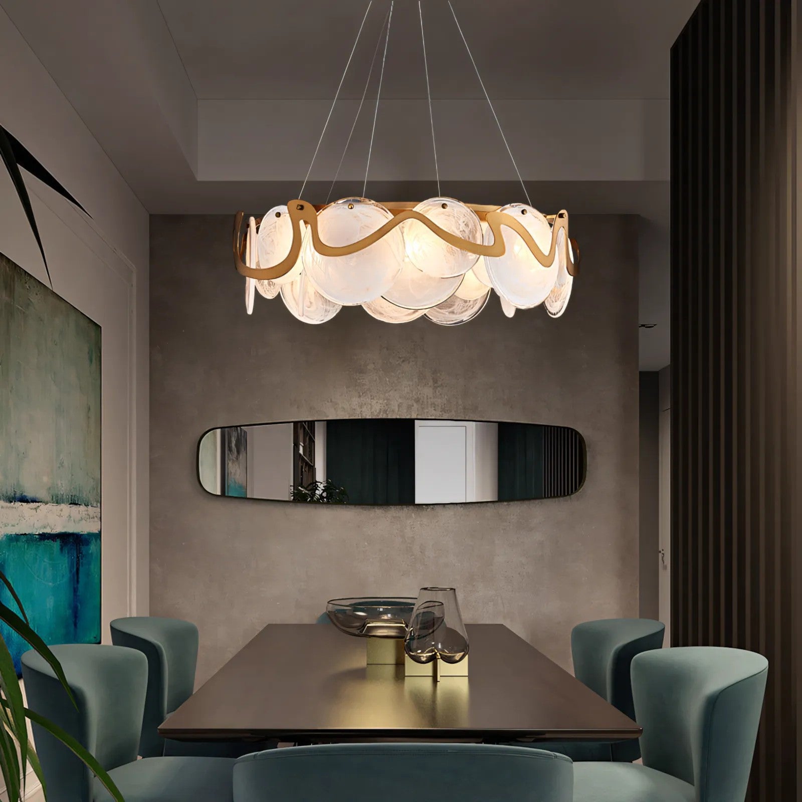 Lampa Sufitowa Wisząca APP1544-8CP Złota Szczotkowana 7
