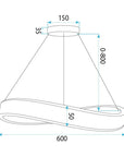 LAMPA SUFITOWA WISZĄCA SWE067-CP 60cm ZŁOTA SZCZOTKOWANA 7