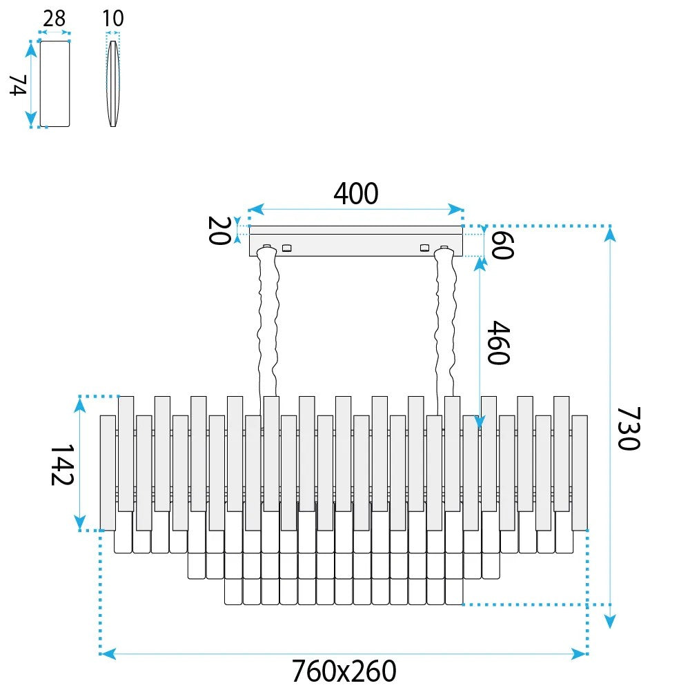 Lampa Wisząca Z Kryształami SWE105-CP Złota 7
