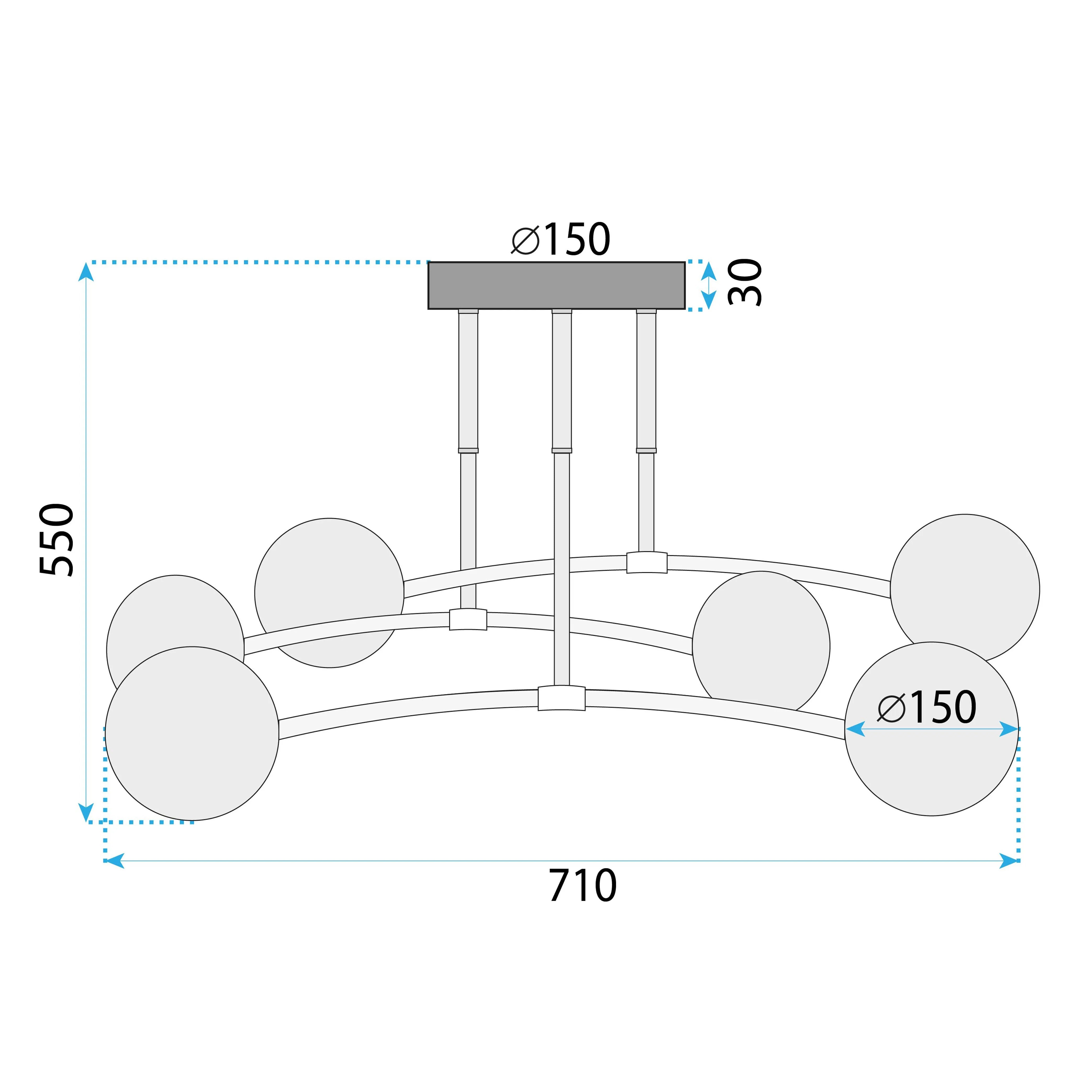 LAMPA WISZĄCA SUFITOWA ZŁOTA APP1577-6C 7