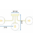 Lampa Sufitowa Złota APP1575-5C 7