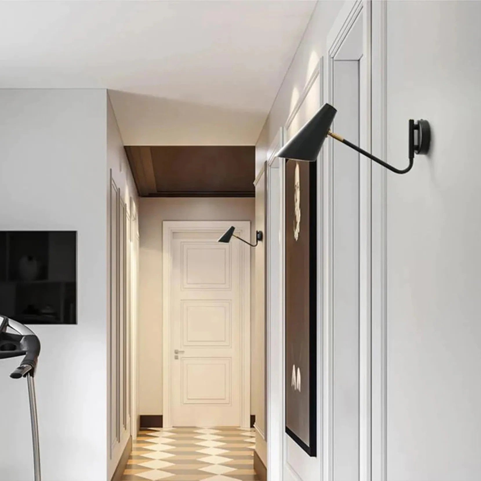 LAMPA ŚCIENNA KINKIET APP1139-1W Czarno-złota 7