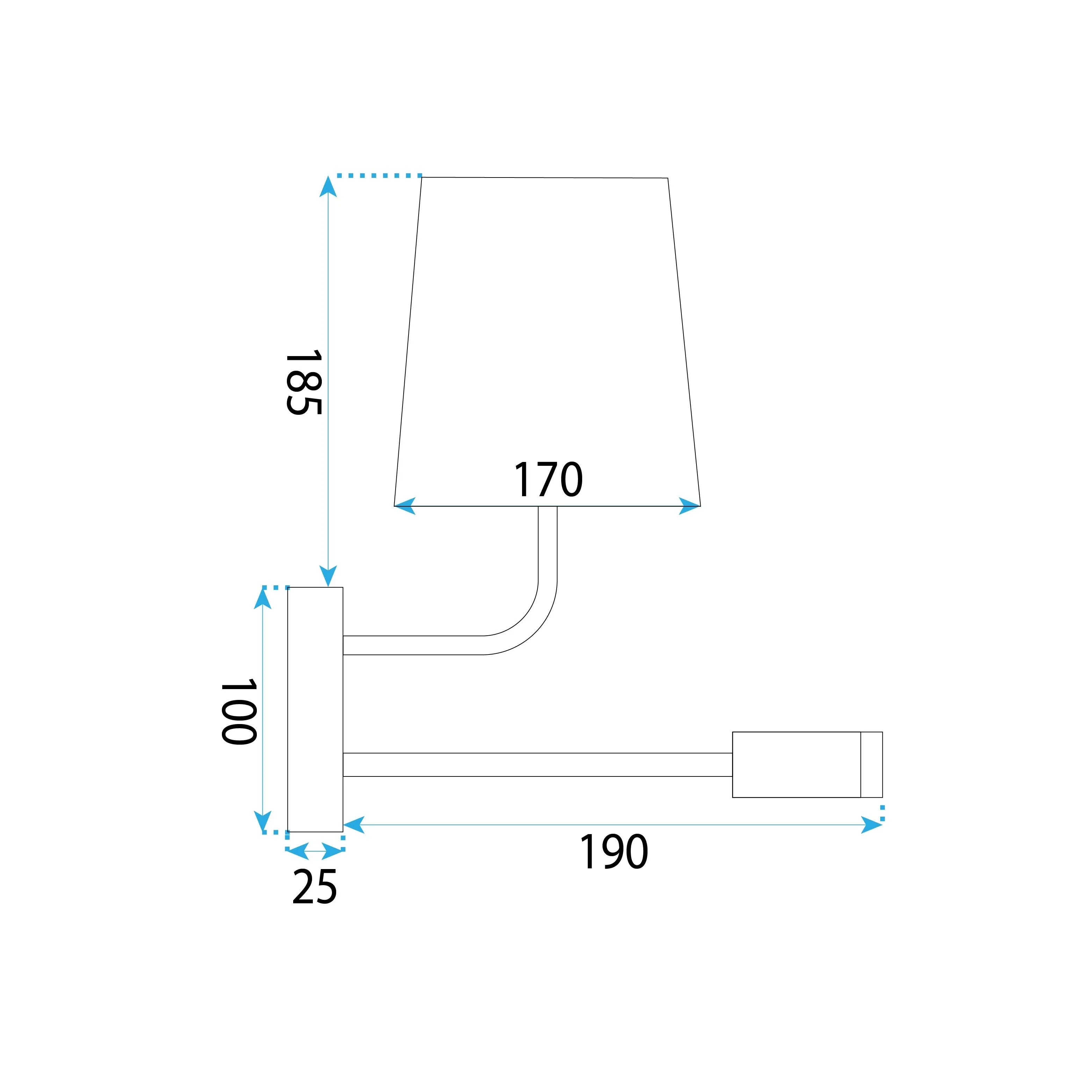 LAMPA ŚCIENNA KINKIET APP1610-2W Black 7