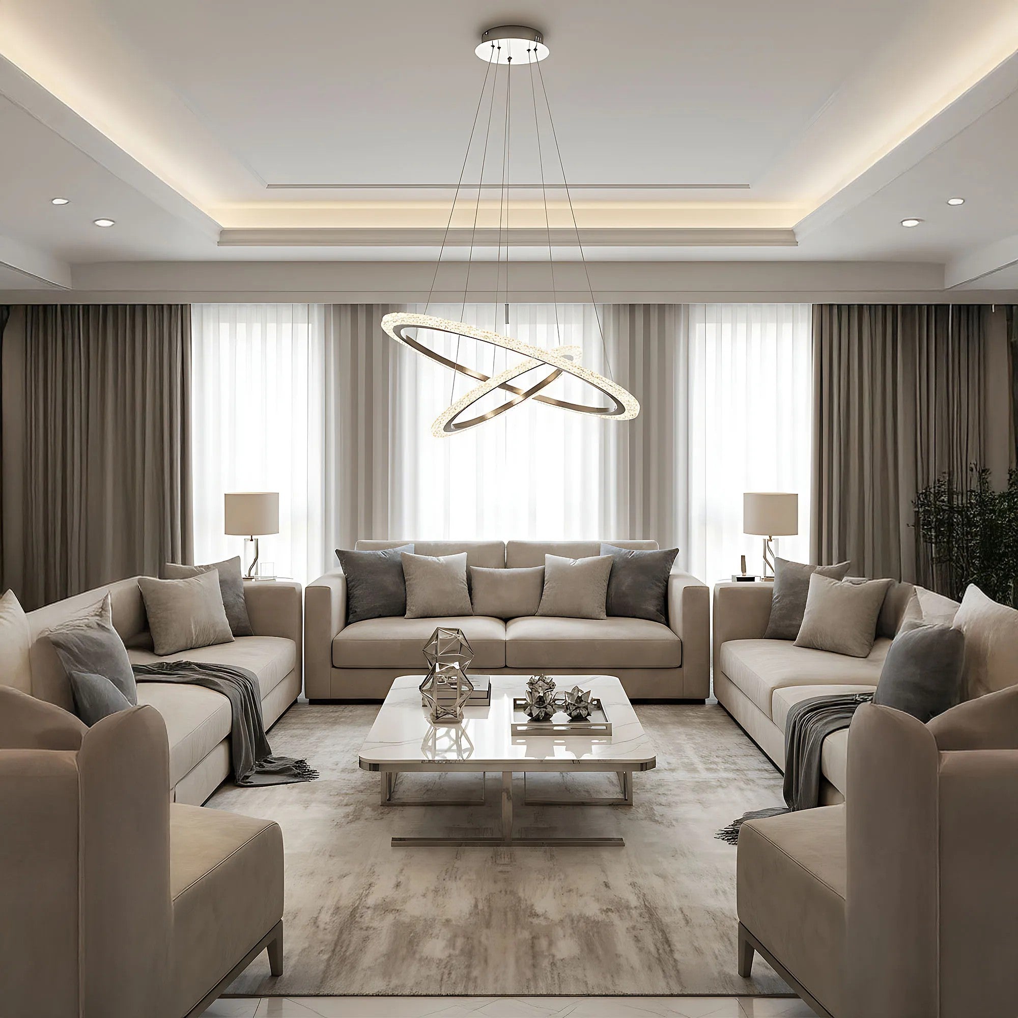 LAMPA SUFITOWA WISZĄCA LED LHJ045-CP2 NIKIEL SZCZOTKOWANY 7