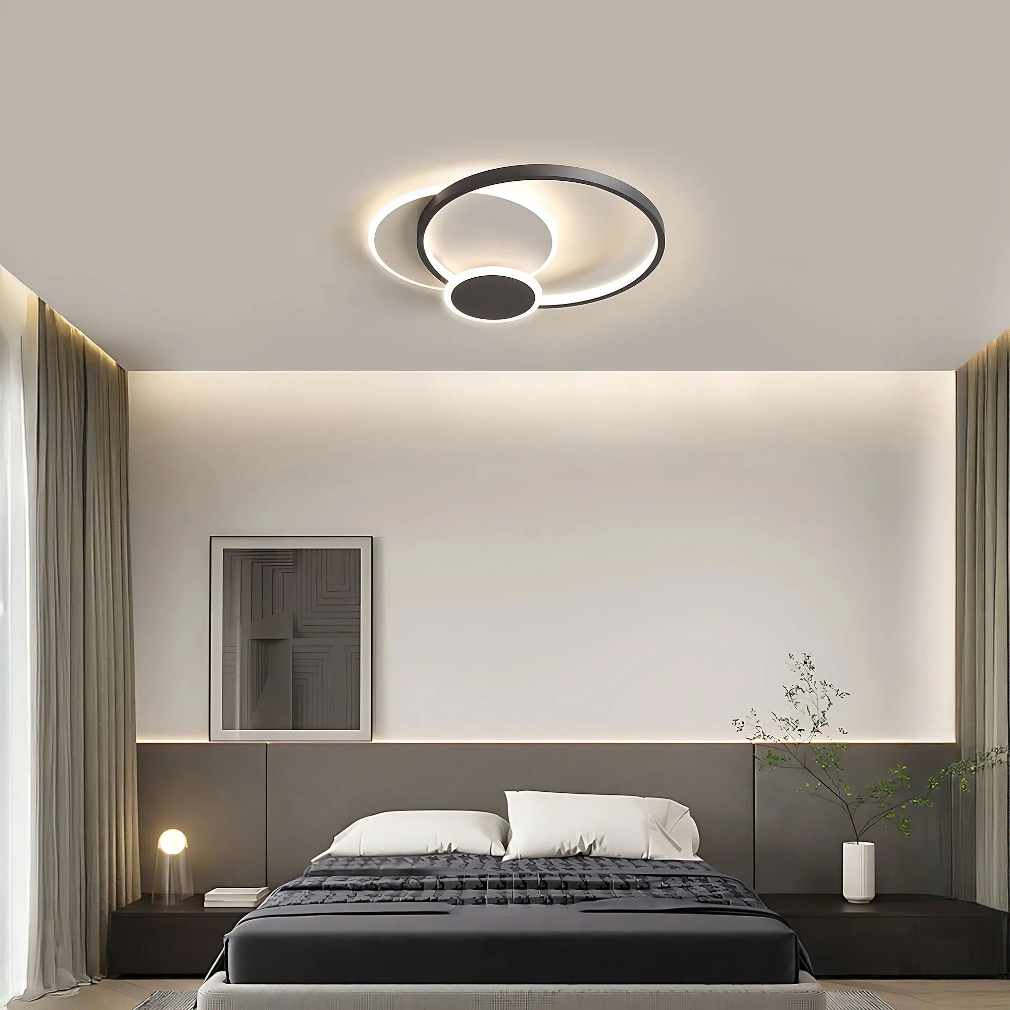 Lampa Sufitowa APP1709-C Plafon LED Czarny + Pilot 7