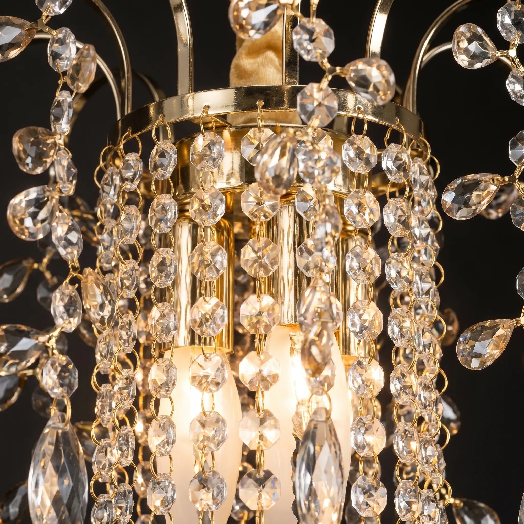 Lampa Wisząca Z Kryształami SWE090-CP 30cm Złota 7