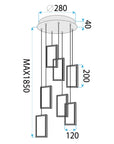 LAMPA SUFITOWA WISZĄCA LED LHJ089-7CP CZARNA 7