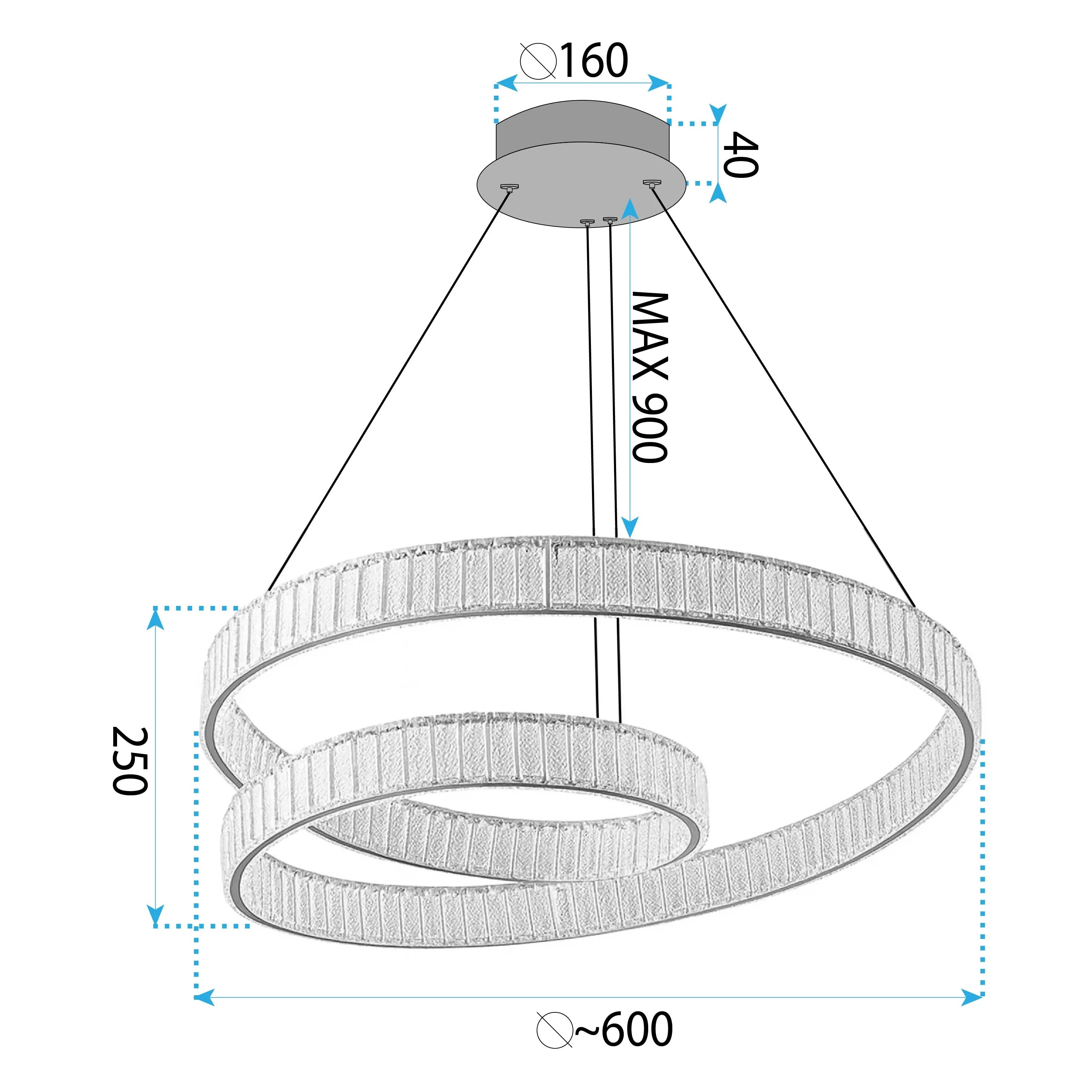 LAMPA SUFITOWA WISZĄCA LED APP1767-CP ZŁOTA 7