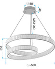 LAMPA SUFITOWA WISZĄCA LED APP1767-CP ZŁOTA 7
