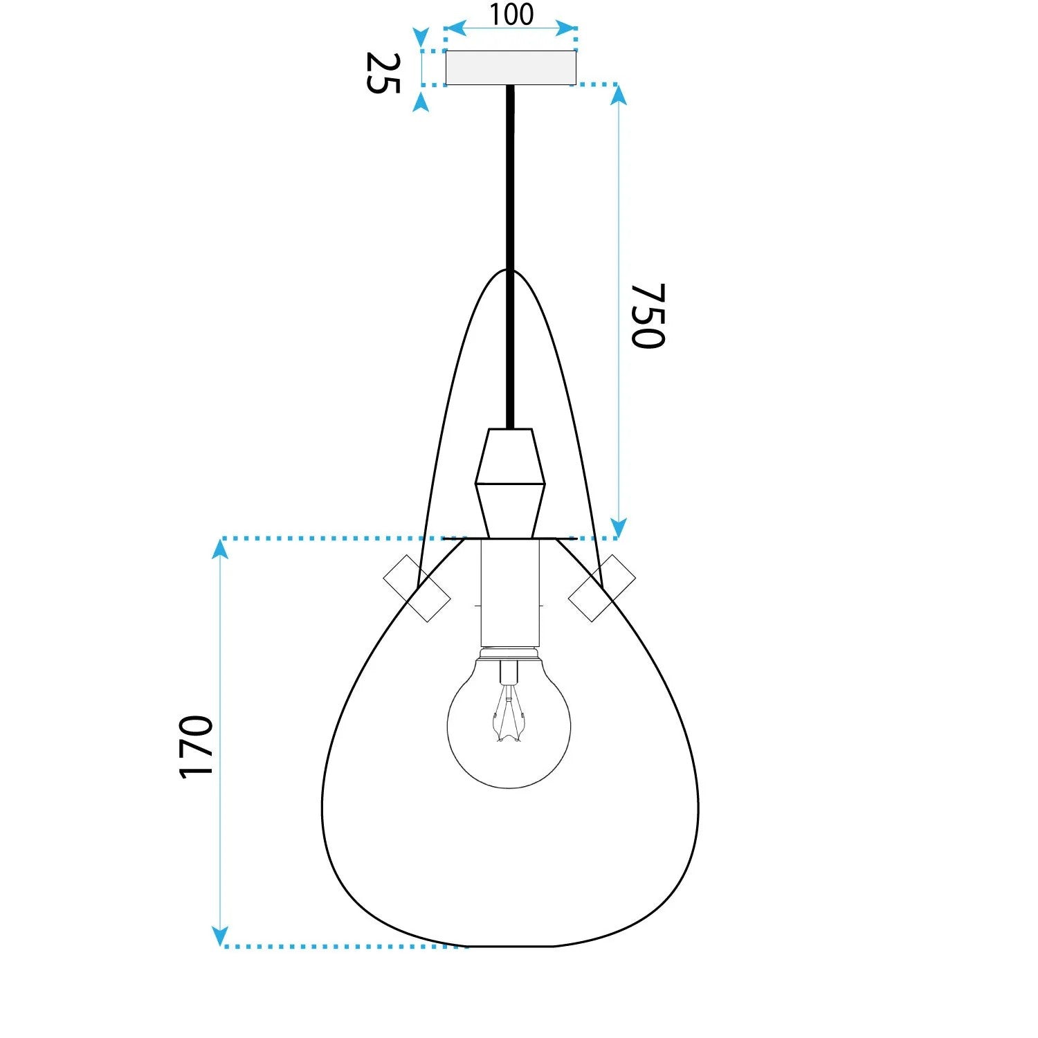 Lampa Wisząca APP1774-1CP BLACK GREY 7