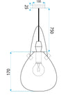 Lampa Wisząca APP1774-1CP BLACK GREY 7