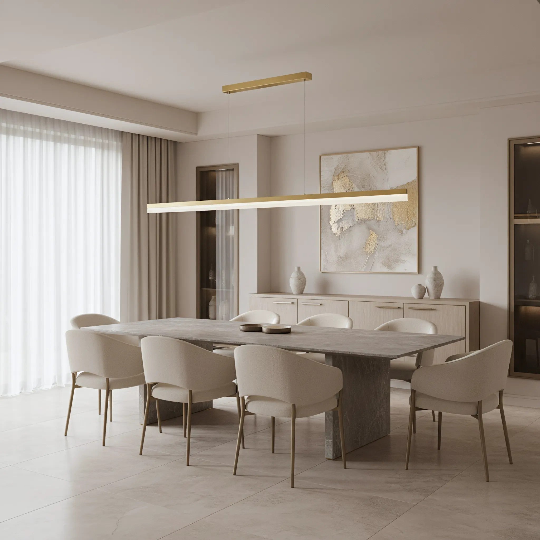 Lampa Wisząca LED APP1697-CP 200 Cm Złota Szczotkowana 7