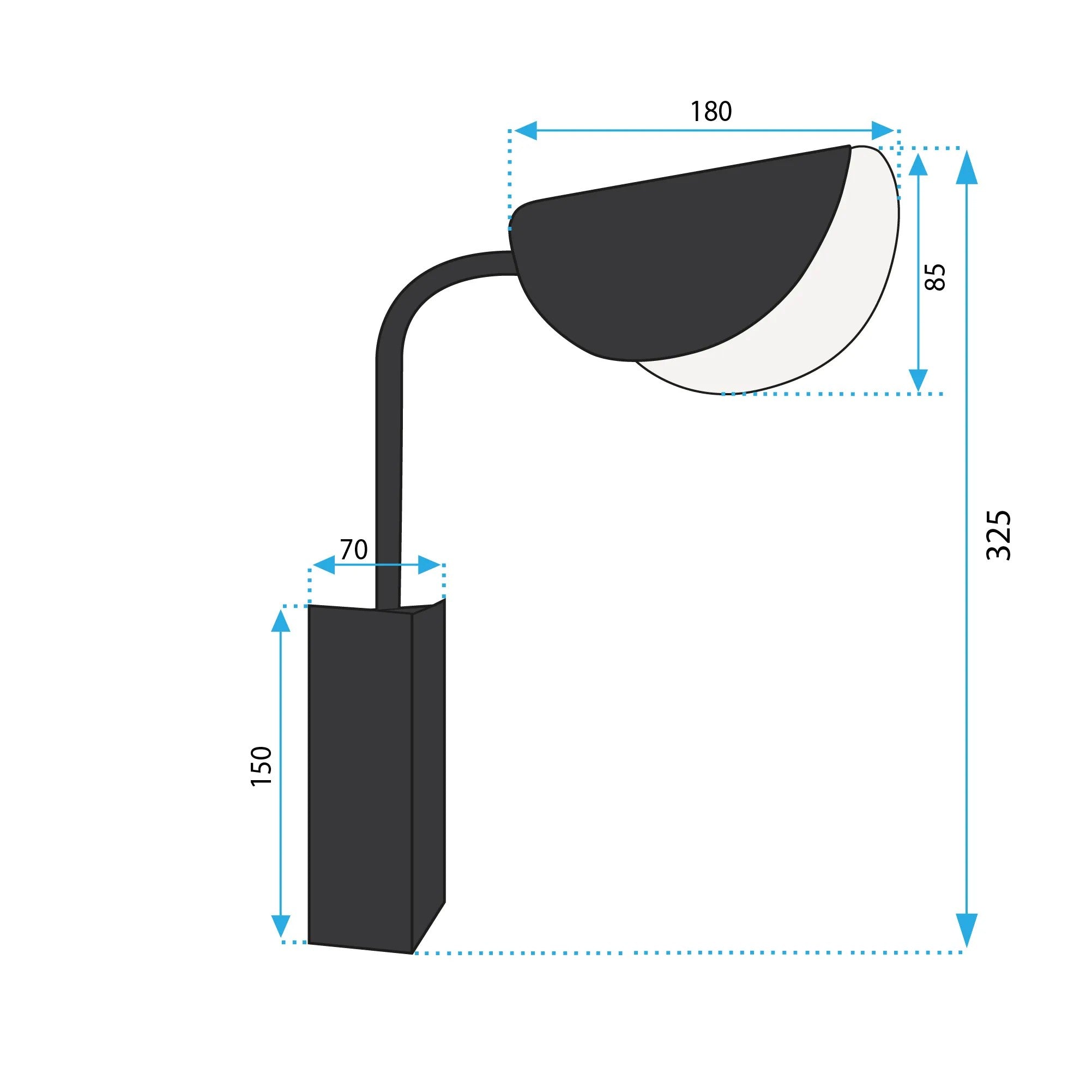 LAMPA ŚCIENNA KINKIET APP1262-1W Czarny 7