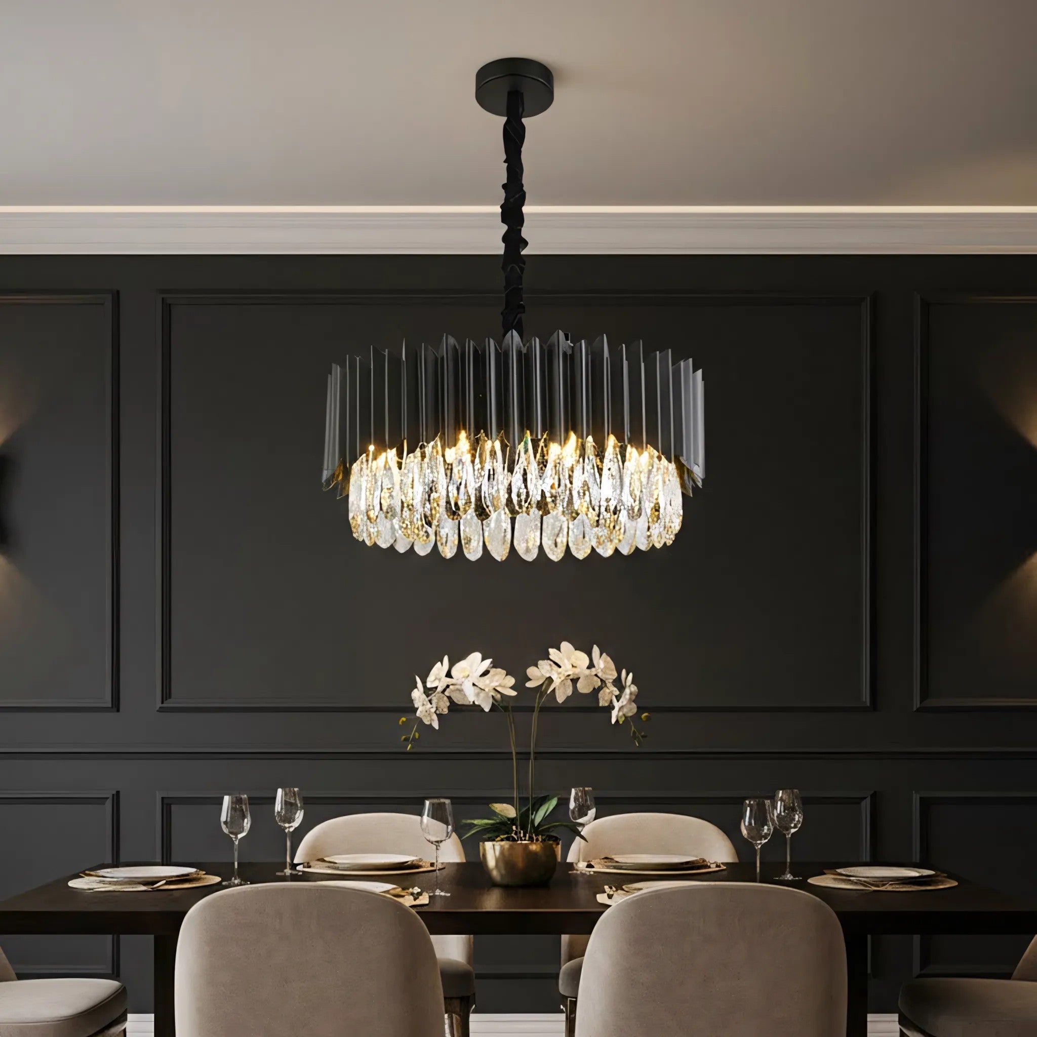 Lampa Sufitowa Wisząca APP1657-8CP Czarna 7