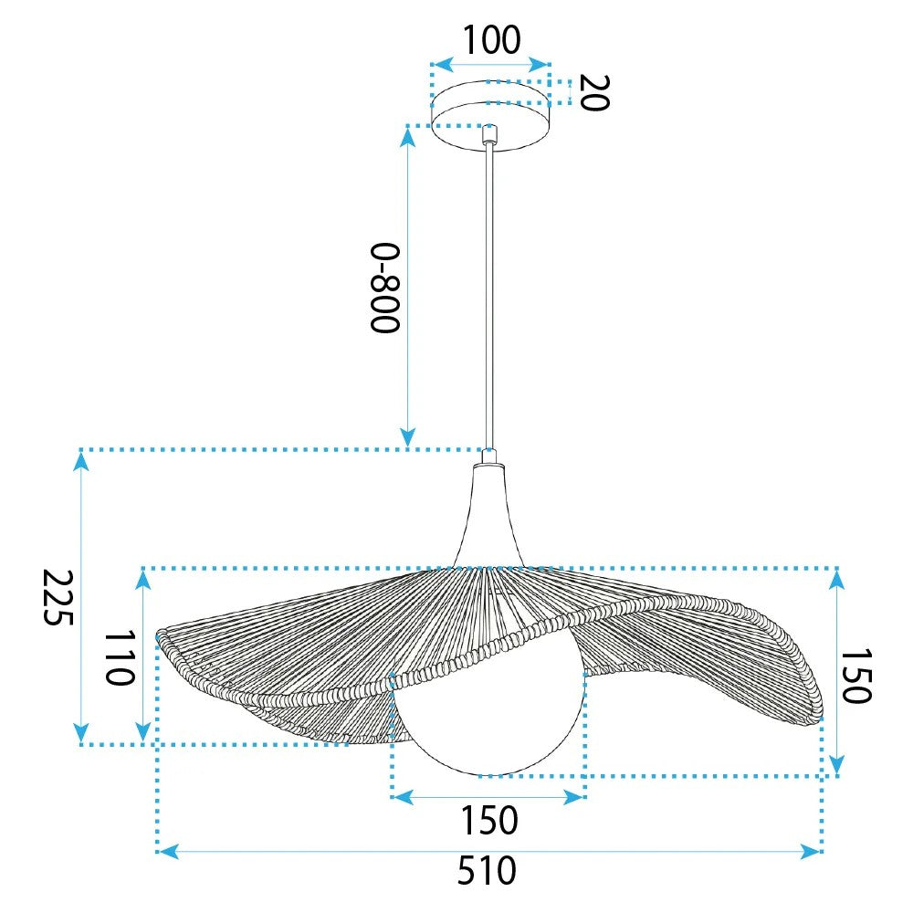 Lampa Sufitowa Wisząca Boho APP1932-1CP 50CM 7