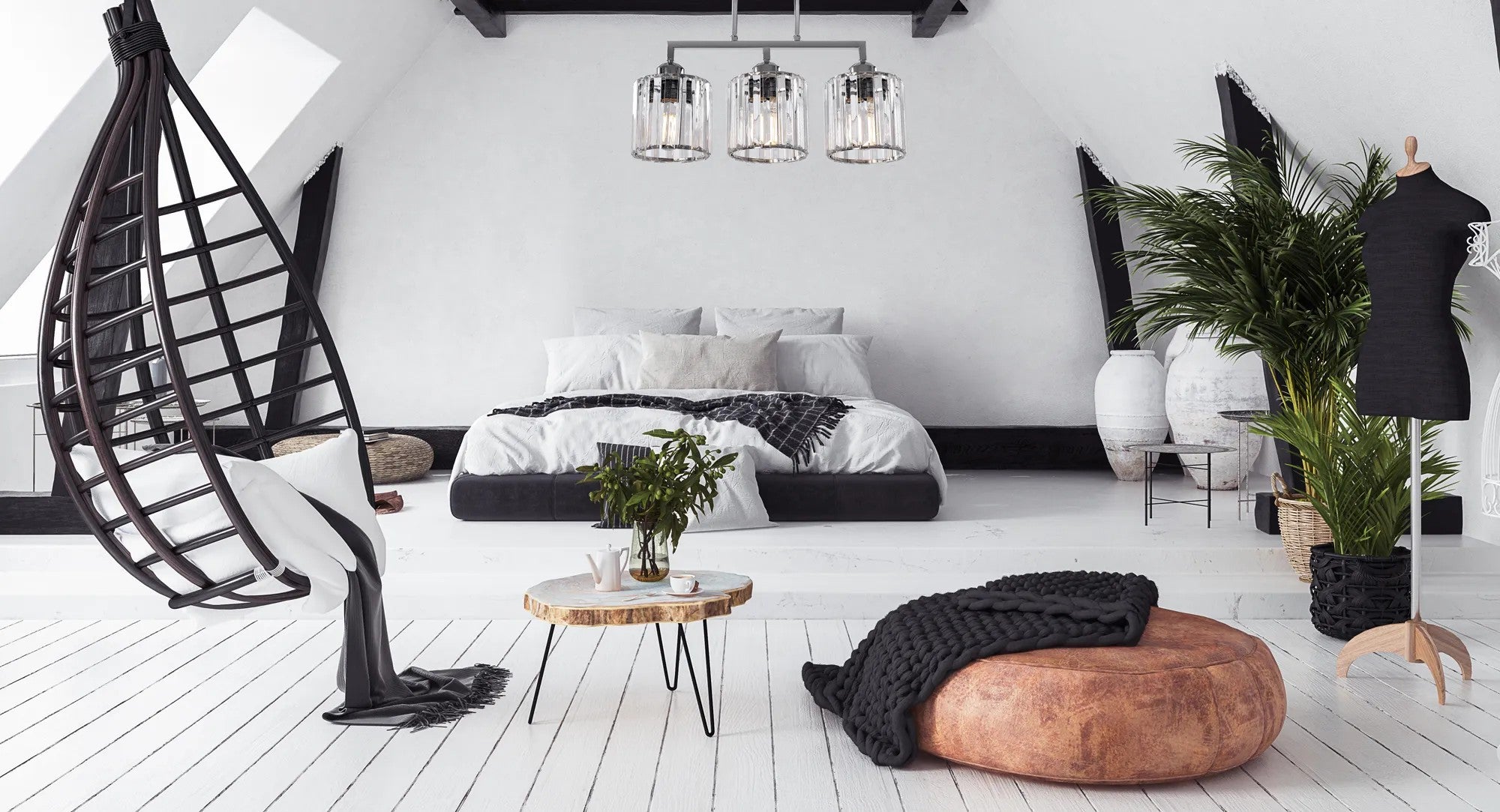 LAMPA WISZĄCA GLAMOUR 3xE27 392228 CHROM 7