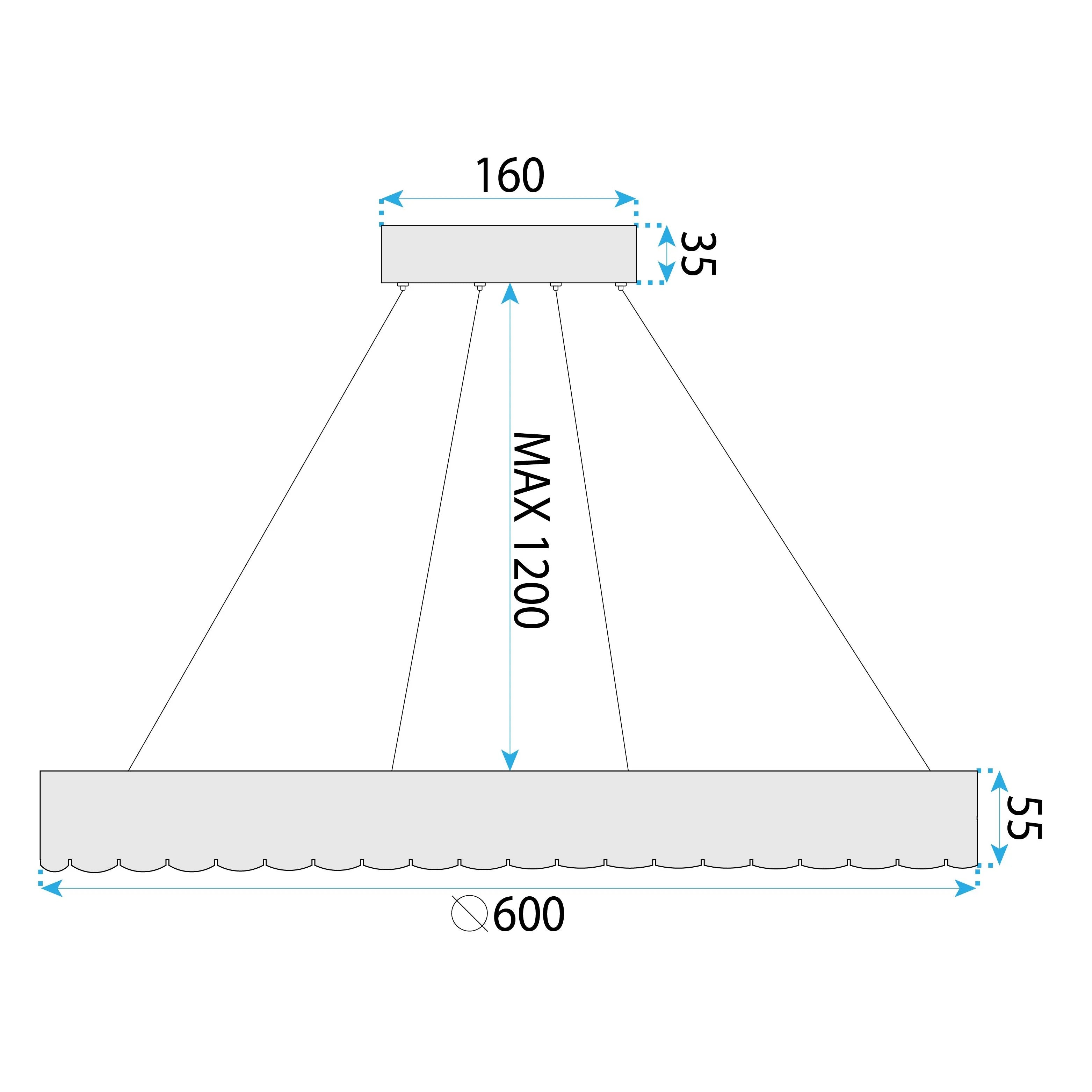 LAMPA WISZĄCA LED MS019-CP Różowe Złoto 60cm 7