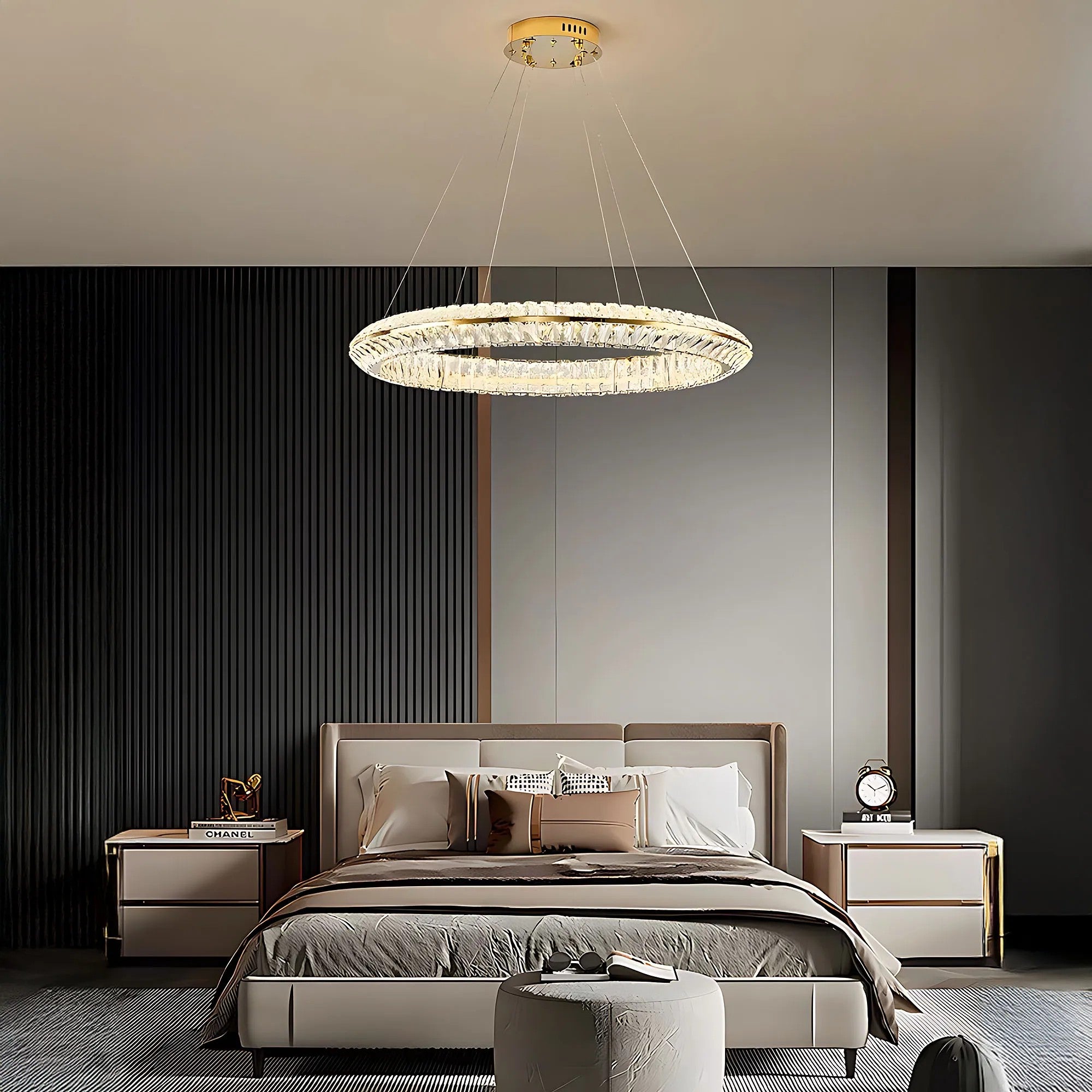 LAMPA SUFITOWA WISZĄCA LED APP1768-CP Złota 60cm 7