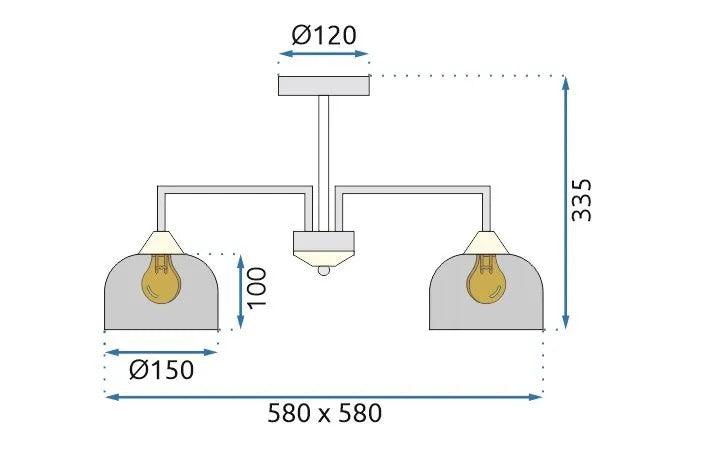 LAMPA SUFITOWA WISZĄCA G085-5C Czarna Lustrzana 7