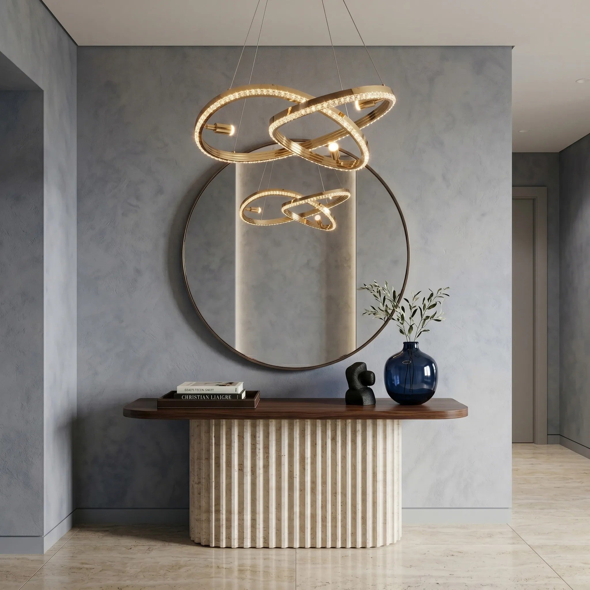 LAMPA SUFITOWA WISZĄCA LED G158-CP ZŁOTA 7