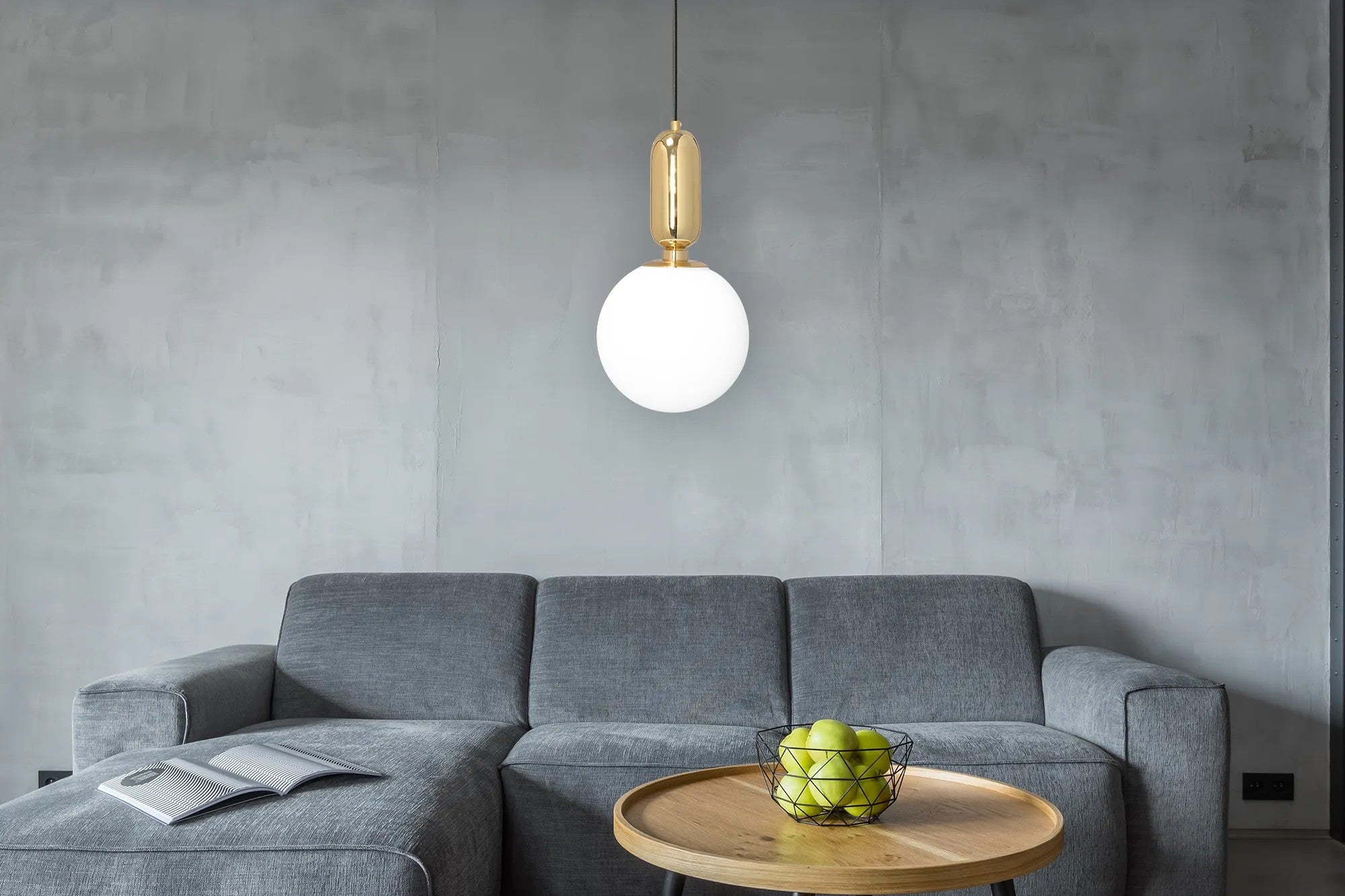 Lampa Sufitowa Wisząca Szklana Metalowa APP474-1CP Złota 7