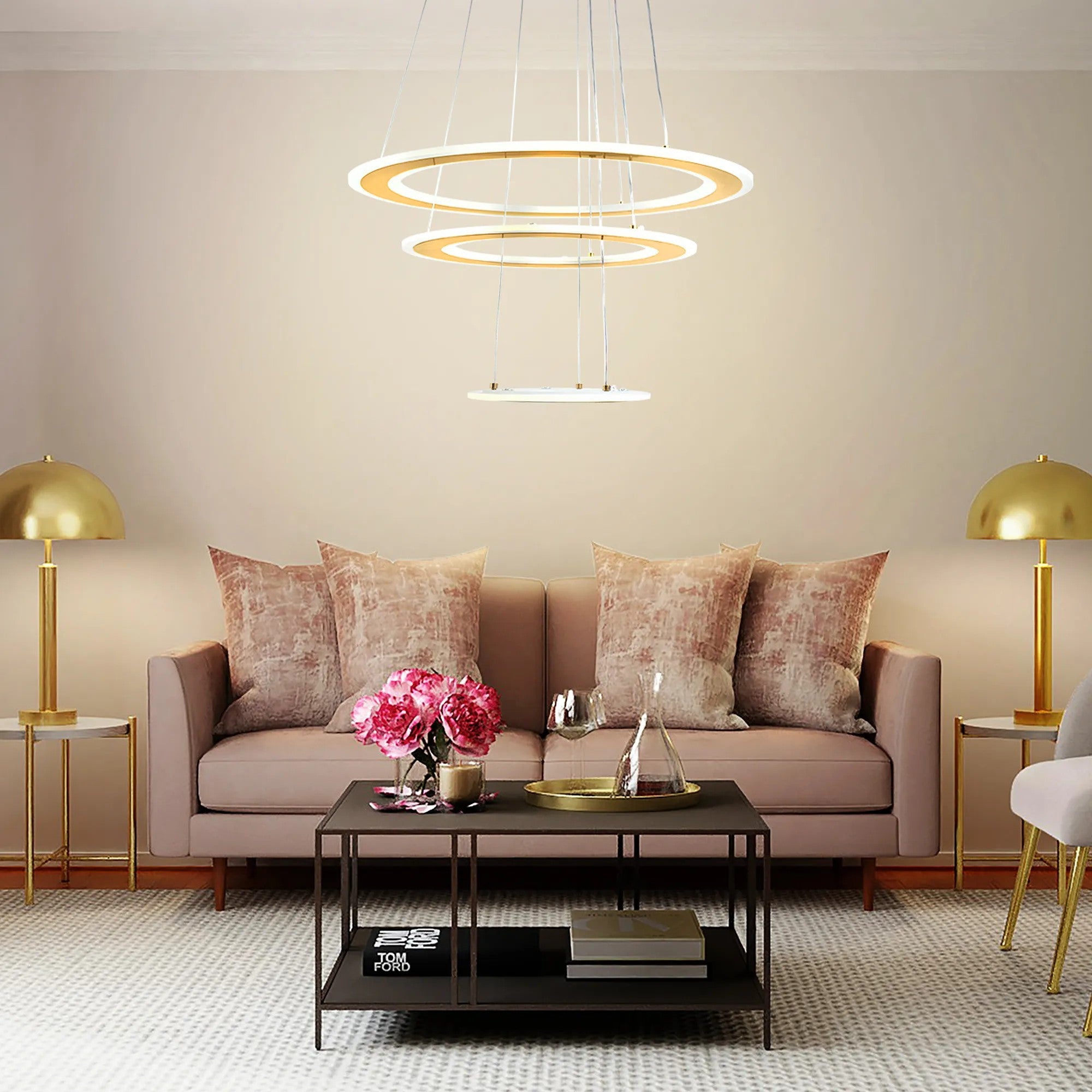 LAMPA SUFITOWA WISZĄCA LED G041-3CP Szczotkowane Złoto 7