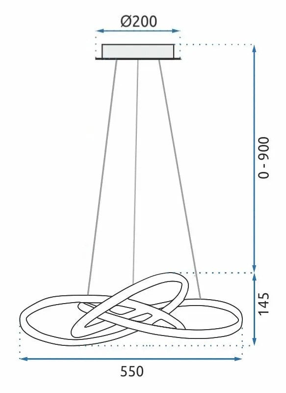 Lampa Sufitowa Wisząca Ring Nowoczesna LED + Pilot APP395-CP Czarna 7