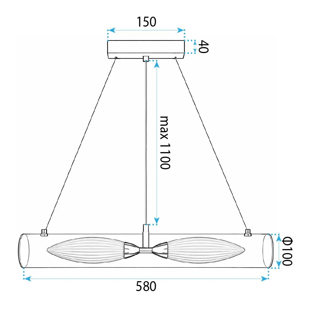 LAMPA SUFITOWA WISZĄCA G152-2CP ZŁOTA 7