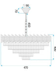 Lampa Wisząca Z Kryształami G063-CP 50cm Czarna 7