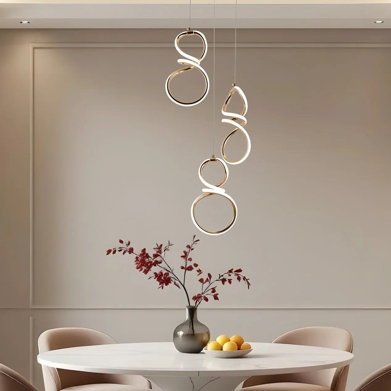 LAMPA WISZĄCA LED G073-3CPR Złota 7