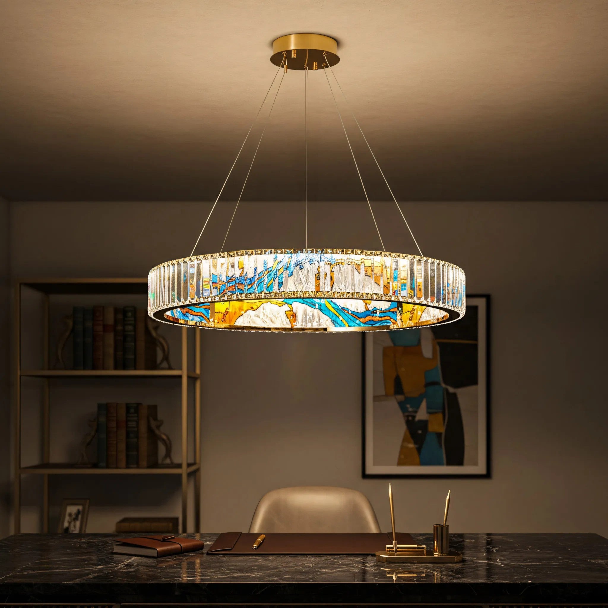 LAMPA SUFITOWA WISZĄCA LED APP1748-CP 60CM 7
